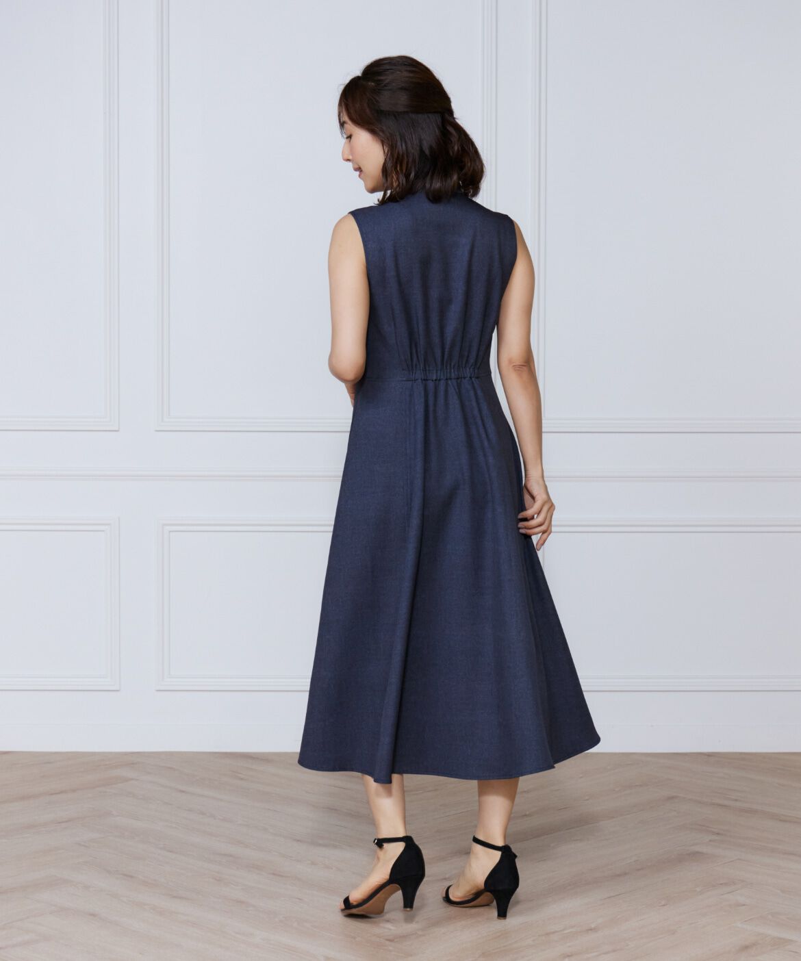 ef-de Black「デニムプリントラッフルワンピース」|ワンピース|