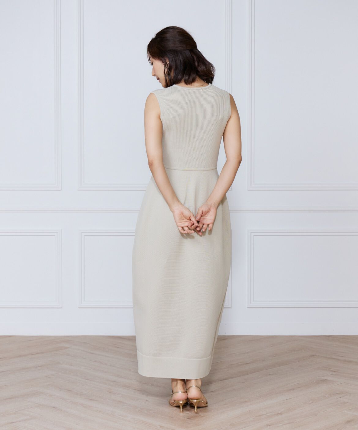 ef-de Black「リブ&times;天竺ベルシェイプニットワンピース」|ワンピース|