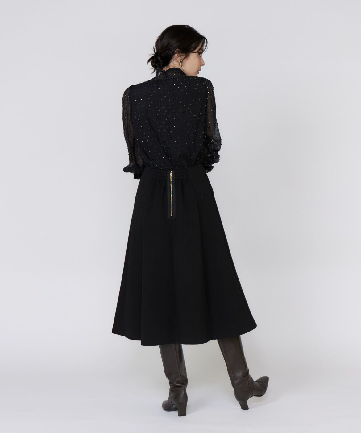 Maglie le cassetto「《大きいサイズ》ドットラメ楊柳ジャガードブラウス《M Maglie le cassetto》」|シャツ・ブラウス|