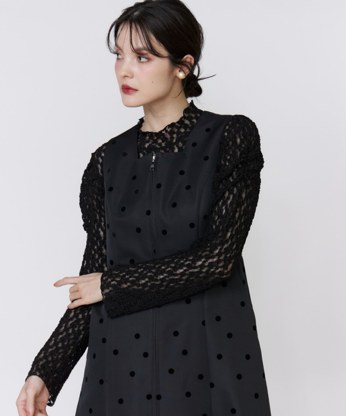 Maglie le cassetto「《M Maglie le cassetto》《WEB・POPUP限定》ドットフロッキーワンピース」|ワンピース|