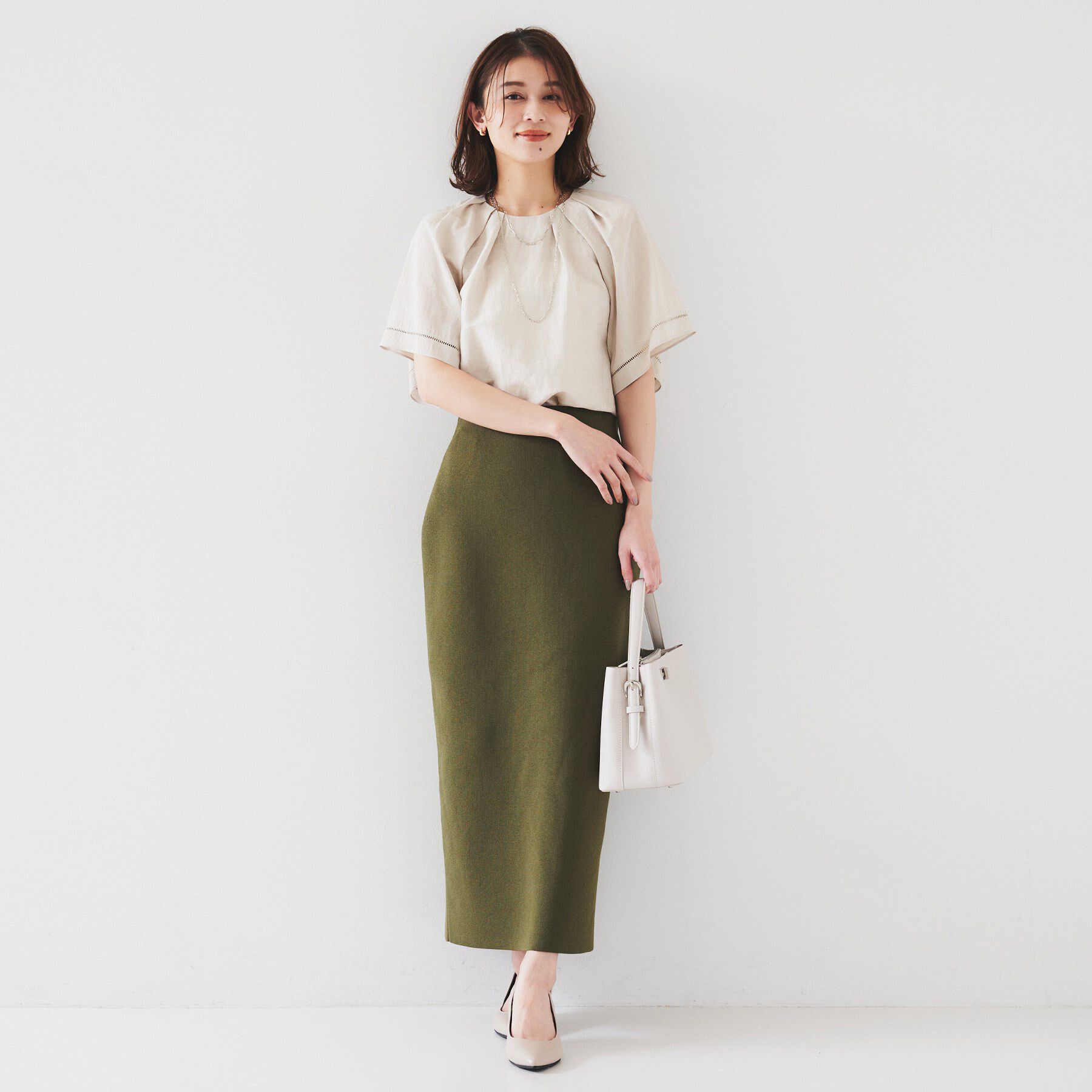 UNTITLED「◆【セットアップ可能】リネン混 タックブラウス」|シャツ・ブラウス|