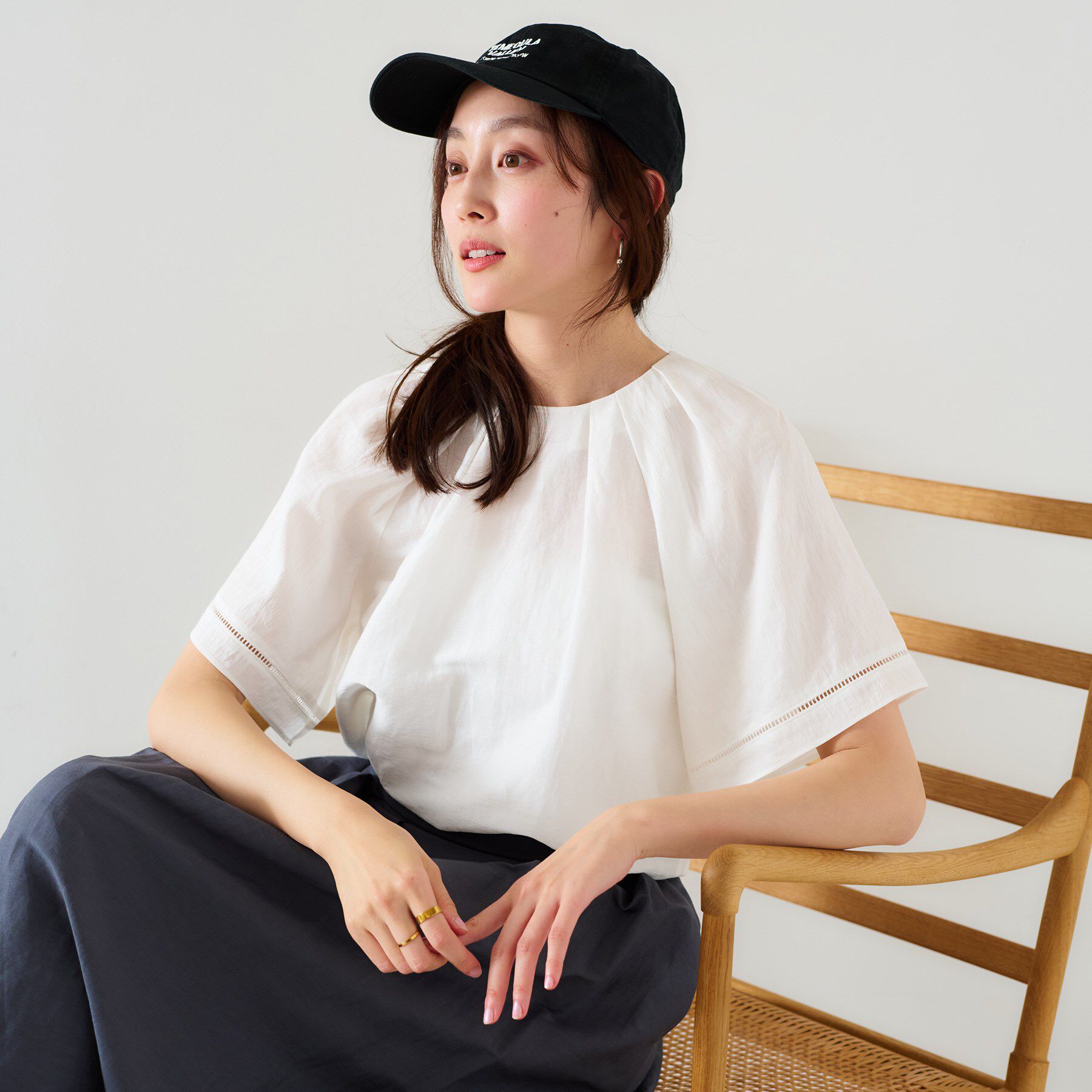 UNTITLED「◆【セットアップ可能】リネン混 タックブラウス」|シャツ・ブラウス|