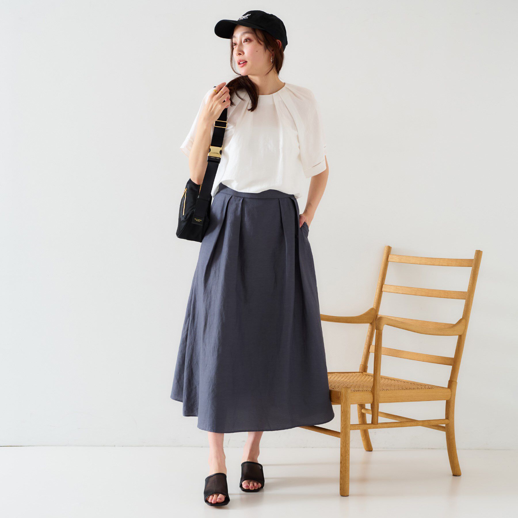 UNTITLED「◆【セットアップ可能】リネン混 タックブラウス」|シャツ・ブラウス|