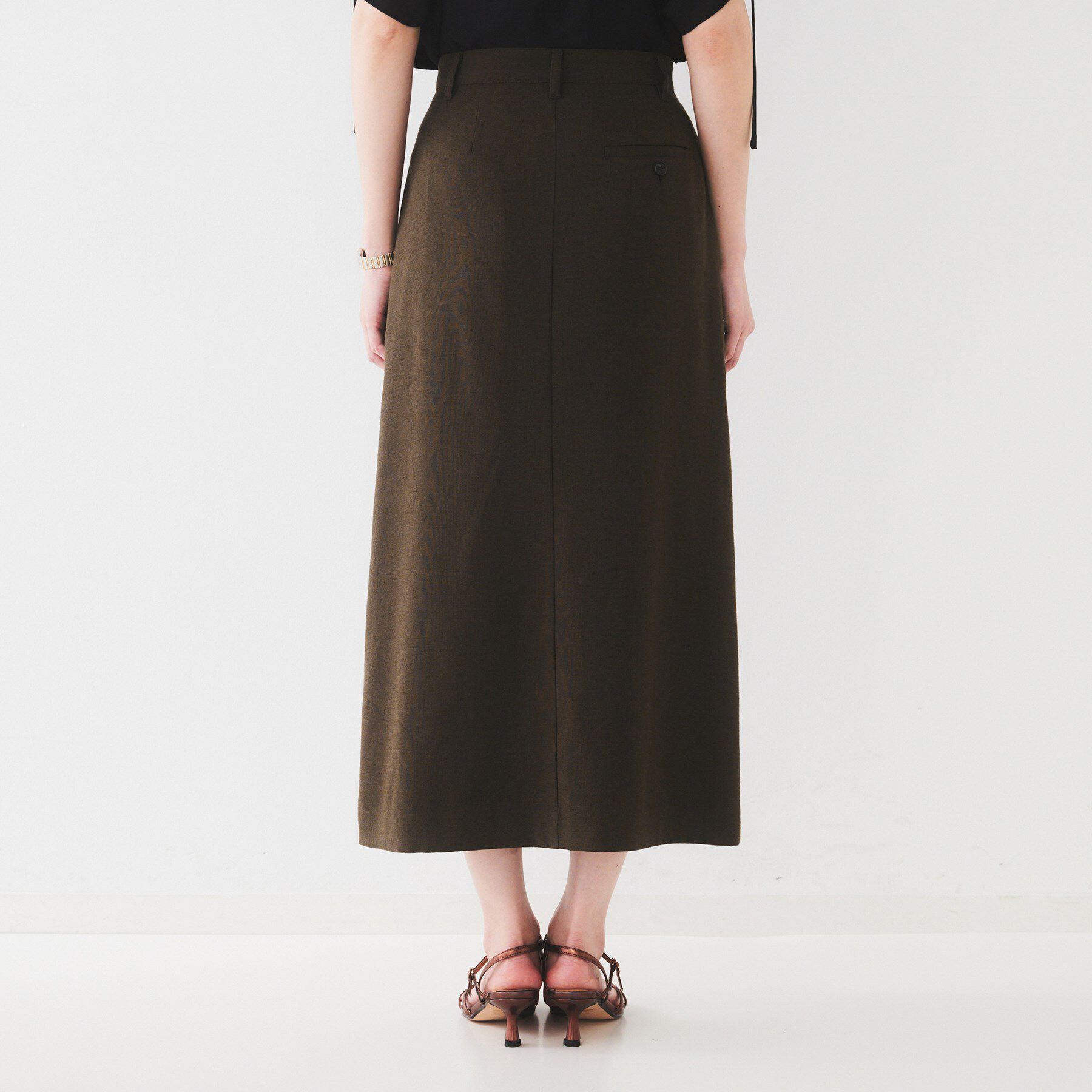 UNTITLED「◆【きれいめ/前スリット】麻混カーゴスカート」|スカート|