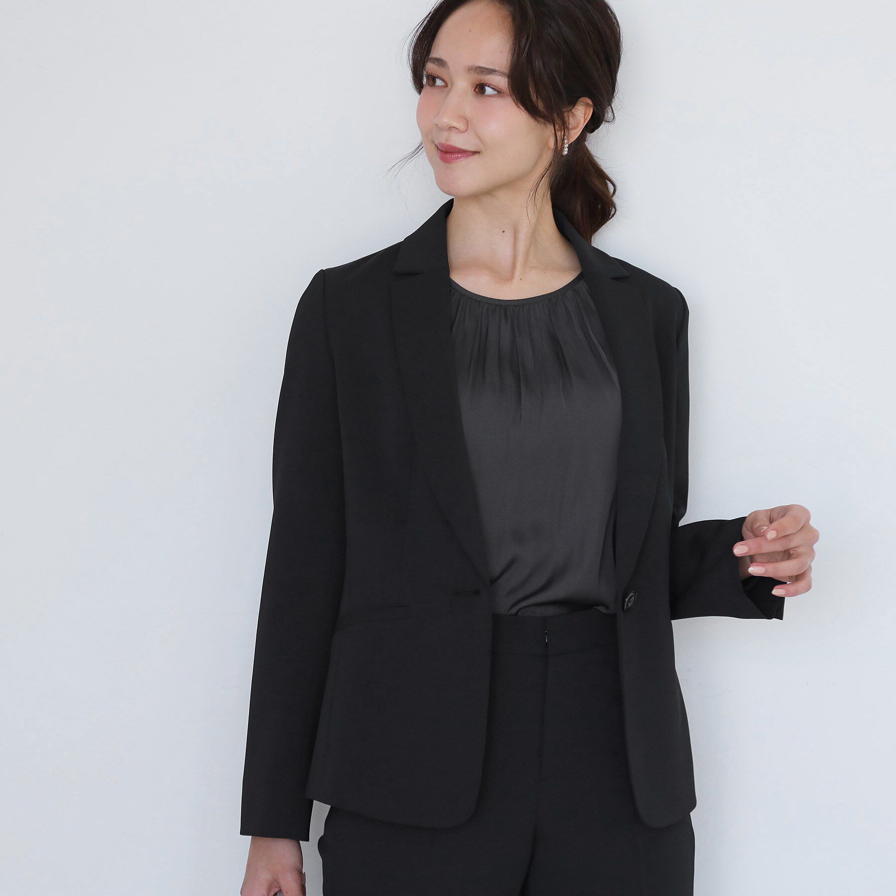 COUP DE CHANCE「【手洗い可／日本製／伸縮性／スーツ可】テーラードジャケット」|テーラードジャケット|ブラック(019)