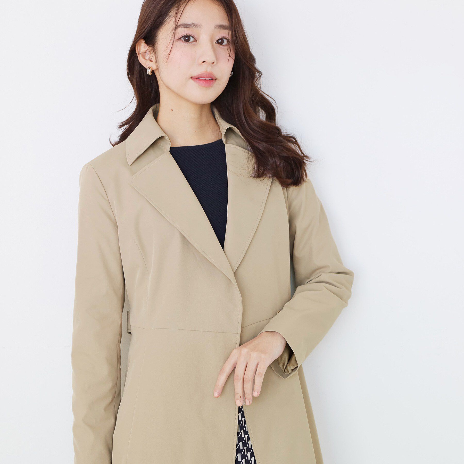 COUP DE CHANCE「【きれいめ羽織り】Aラインドレスコート」|トレンチコート|