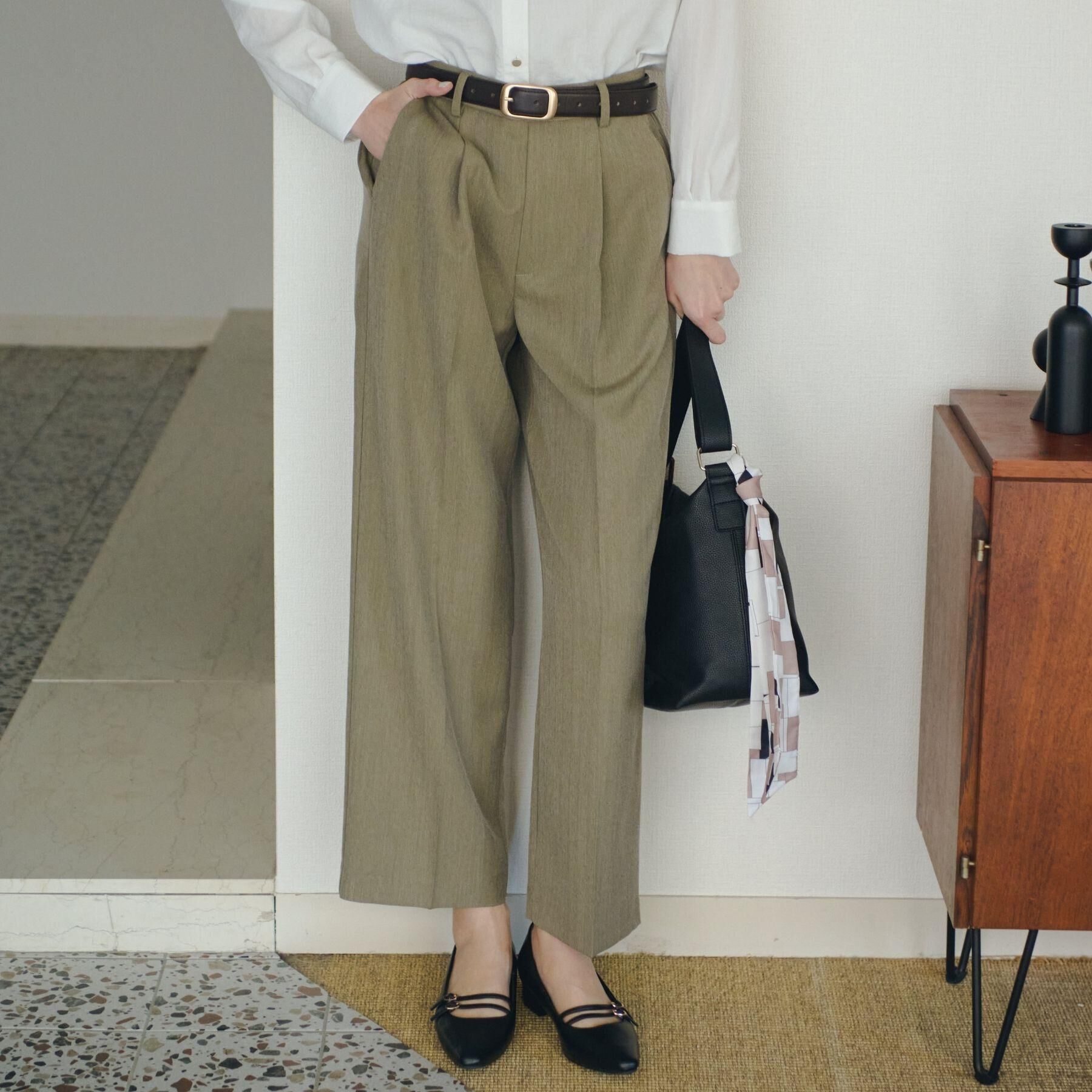 grove「スタイリングが上品に決まる、ウールライクワイドパンツ」|その他|