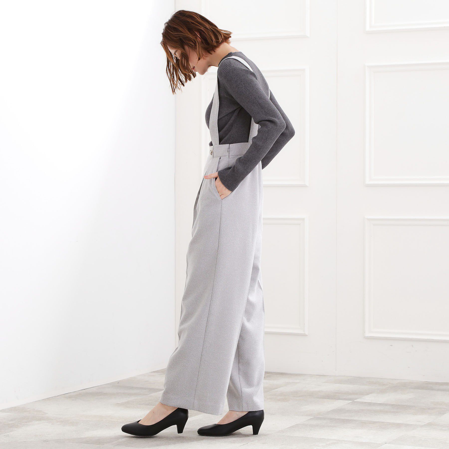 grove「ショルダーストラップツイードパンツ」|その他|