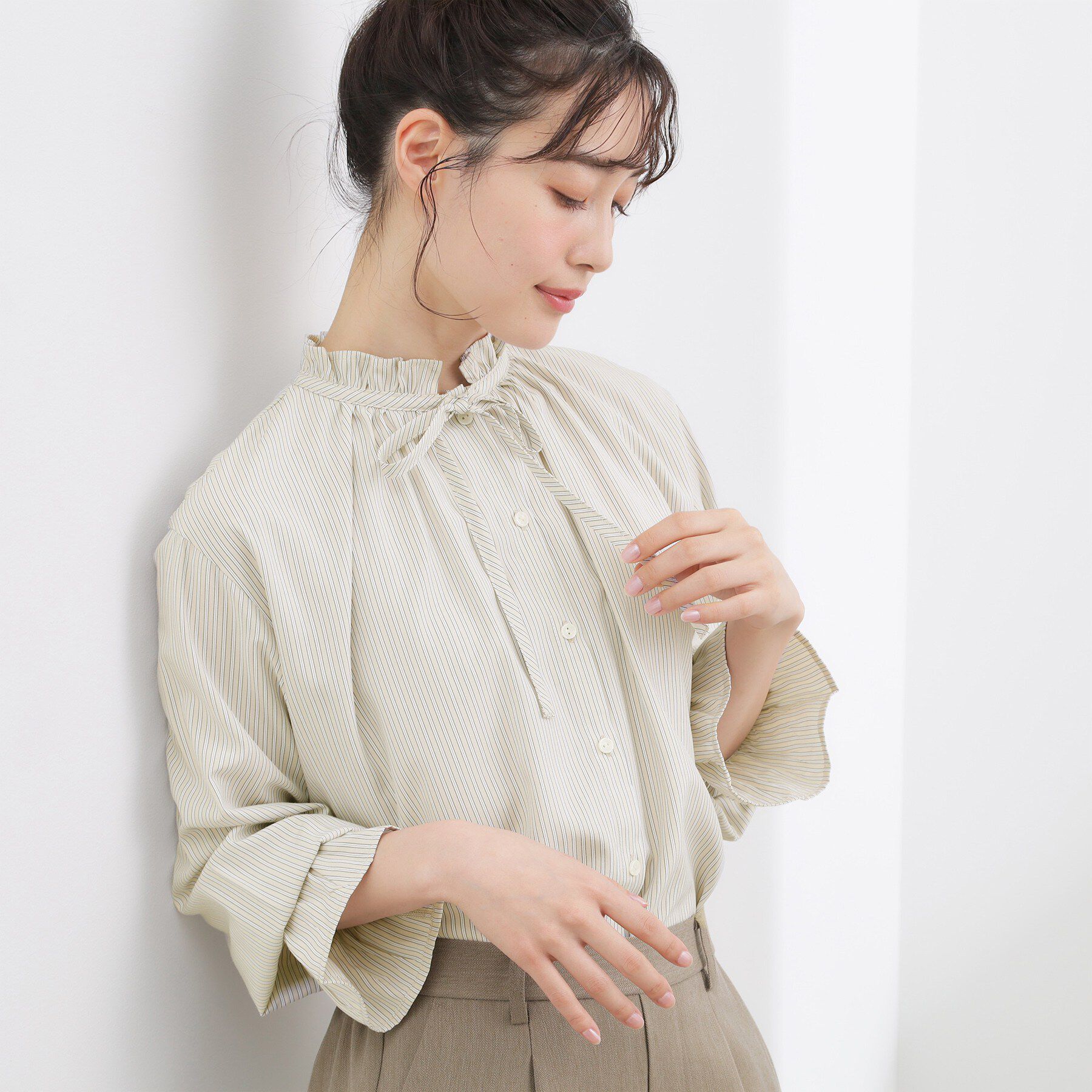 grove「フリルカラーリボンブラウス」|シャツ・ブラウス|