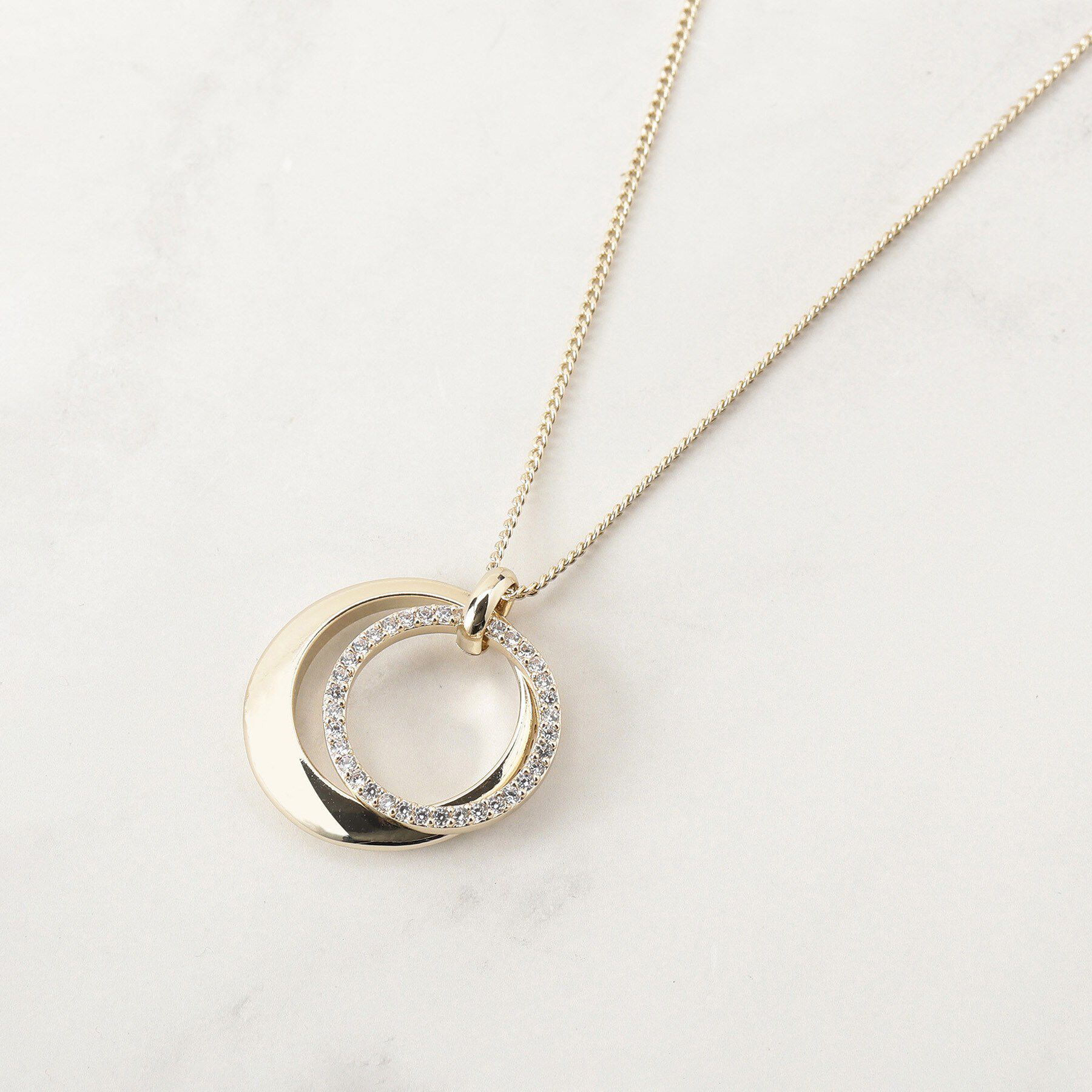 grove「ダブルメタルビジューリングネックレス」|ネックレス|ゴールド(007)