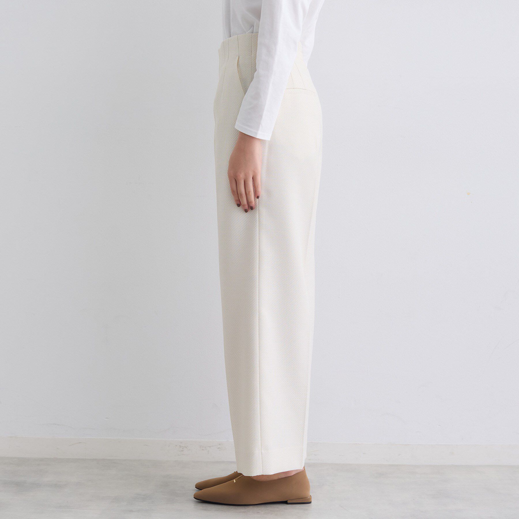 INDIVI「【褒められパンツ/ウール調素材】ラメ混ワイドパンツ」|その他|