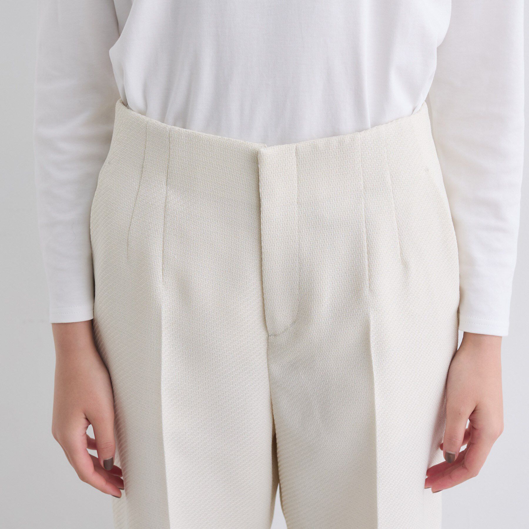 INDIVI「【褒められパンツ/ウール調素材】ラメ混ワイドパンツ」|その他|