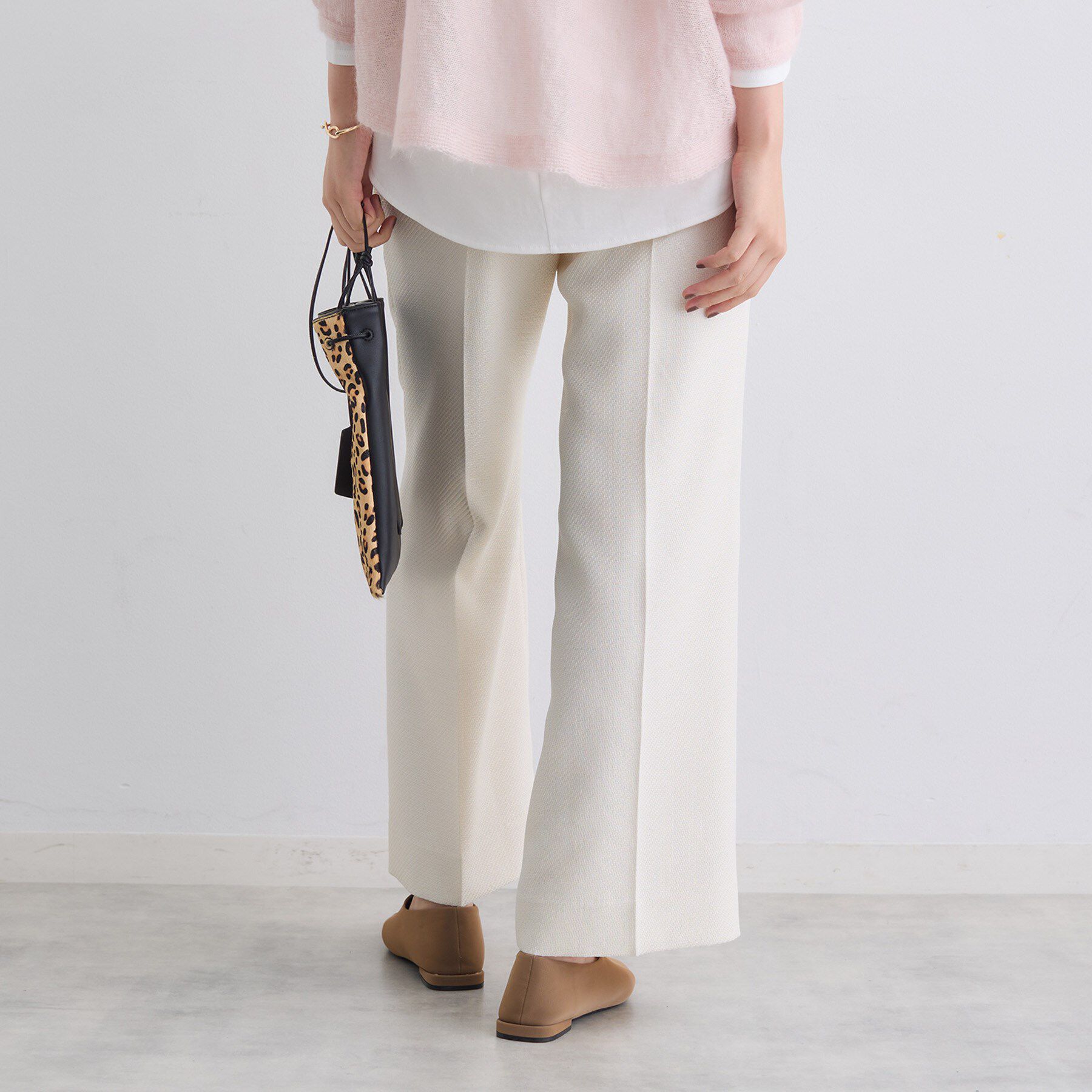 INDIVI「【褒められパンツ/ウール調素材】ラメ混ワイドパンツ」|その他|