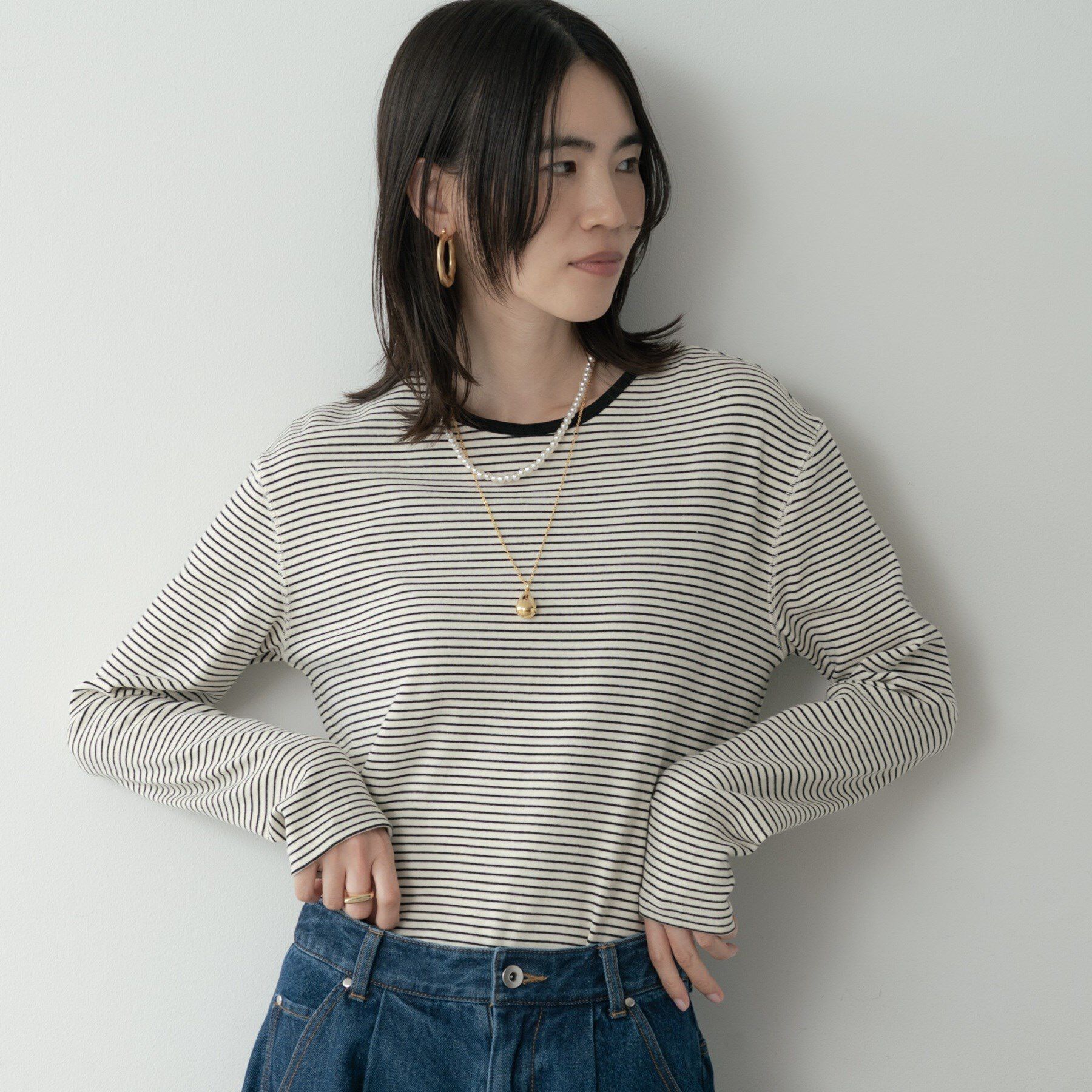 GALLEST「ボーダーカットソー」|Tシャツ・カットソー|ホワイト(301)