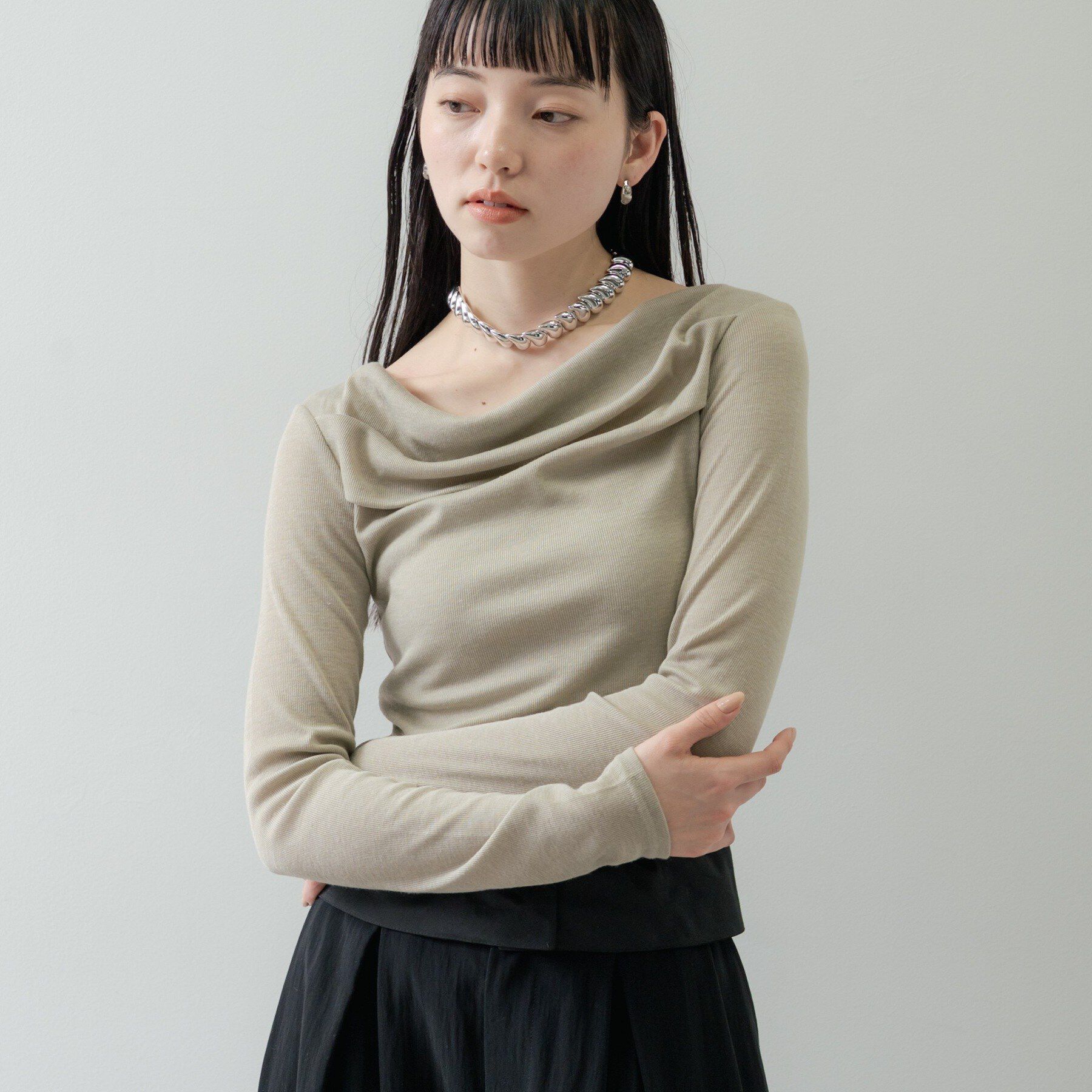 GALLEST「オフショルカットソー」|Tシャツ・カットソー|ライトグリーン(02