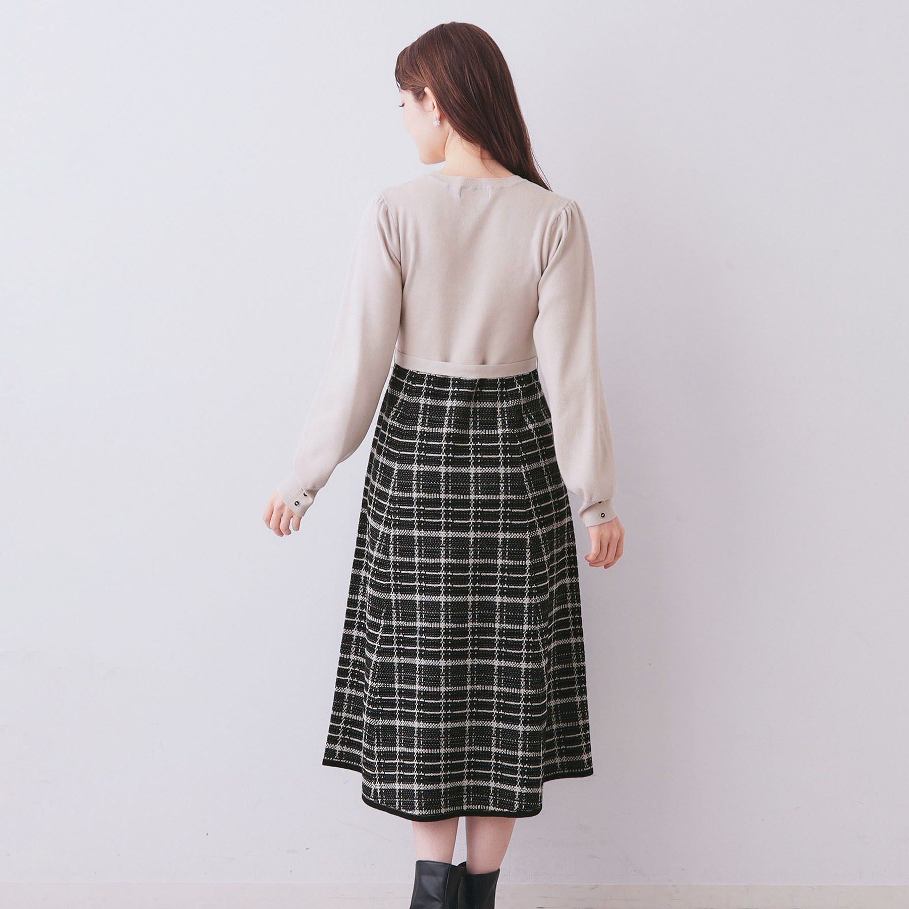 index「チェックラメジャカードニットワンピース」|ワンピース|