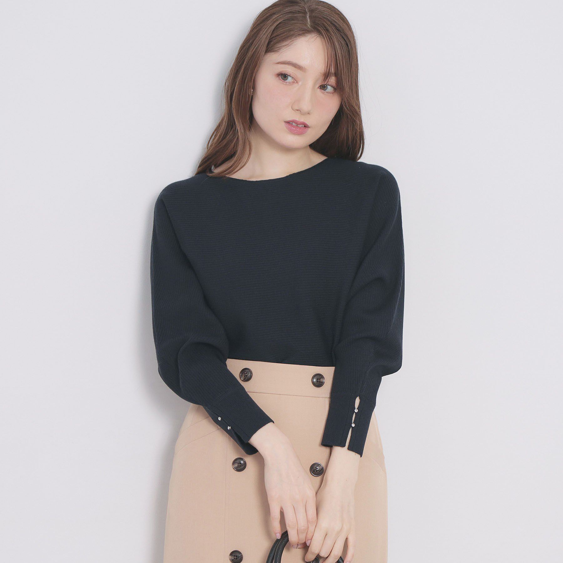 index「ドルマンリブニット【洗濯機OK/抗ピル】」|ニット・セーター|