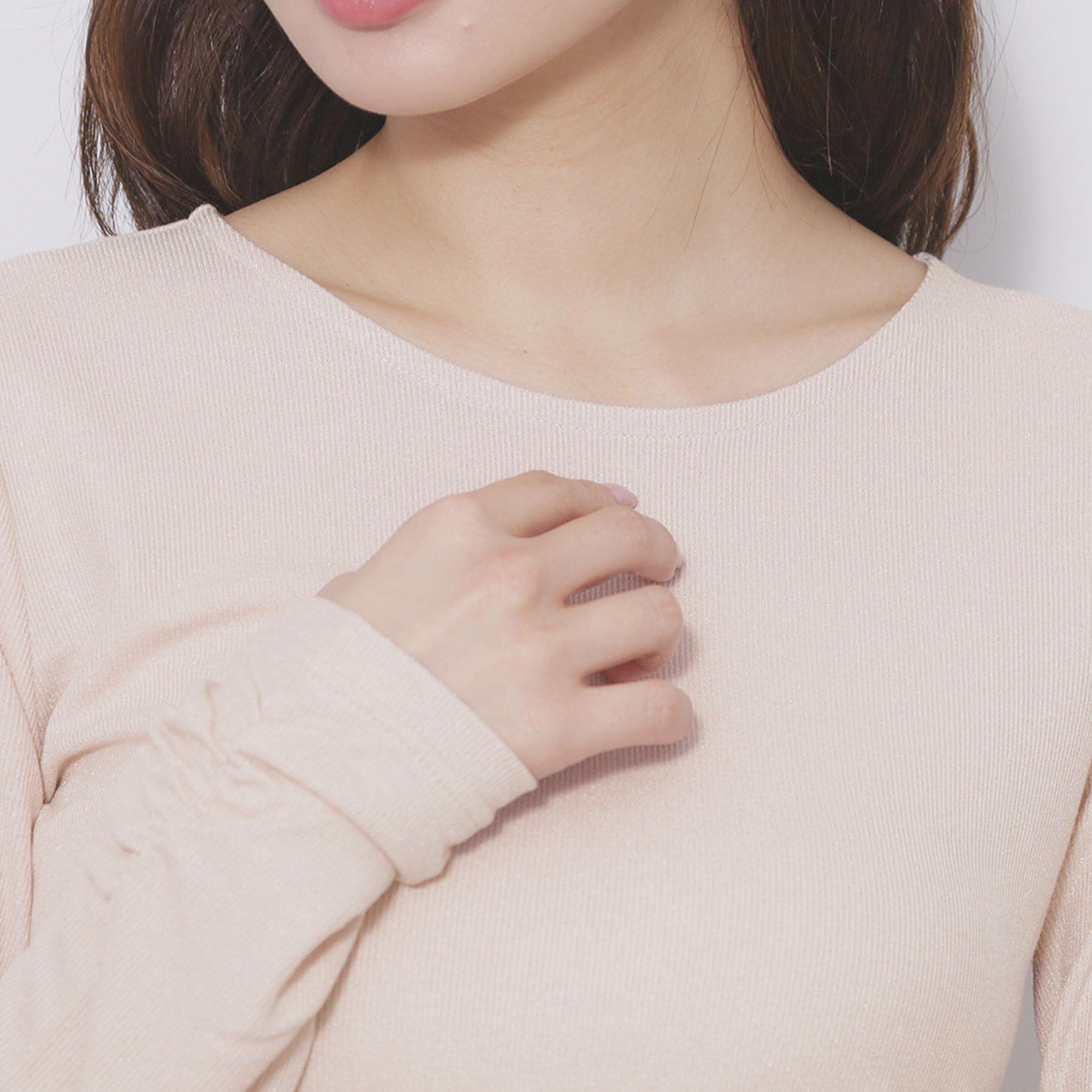 index「ラメシアーリブトップス【洗濯機OK/接触冷感】」|Tシャツ・カットソー|