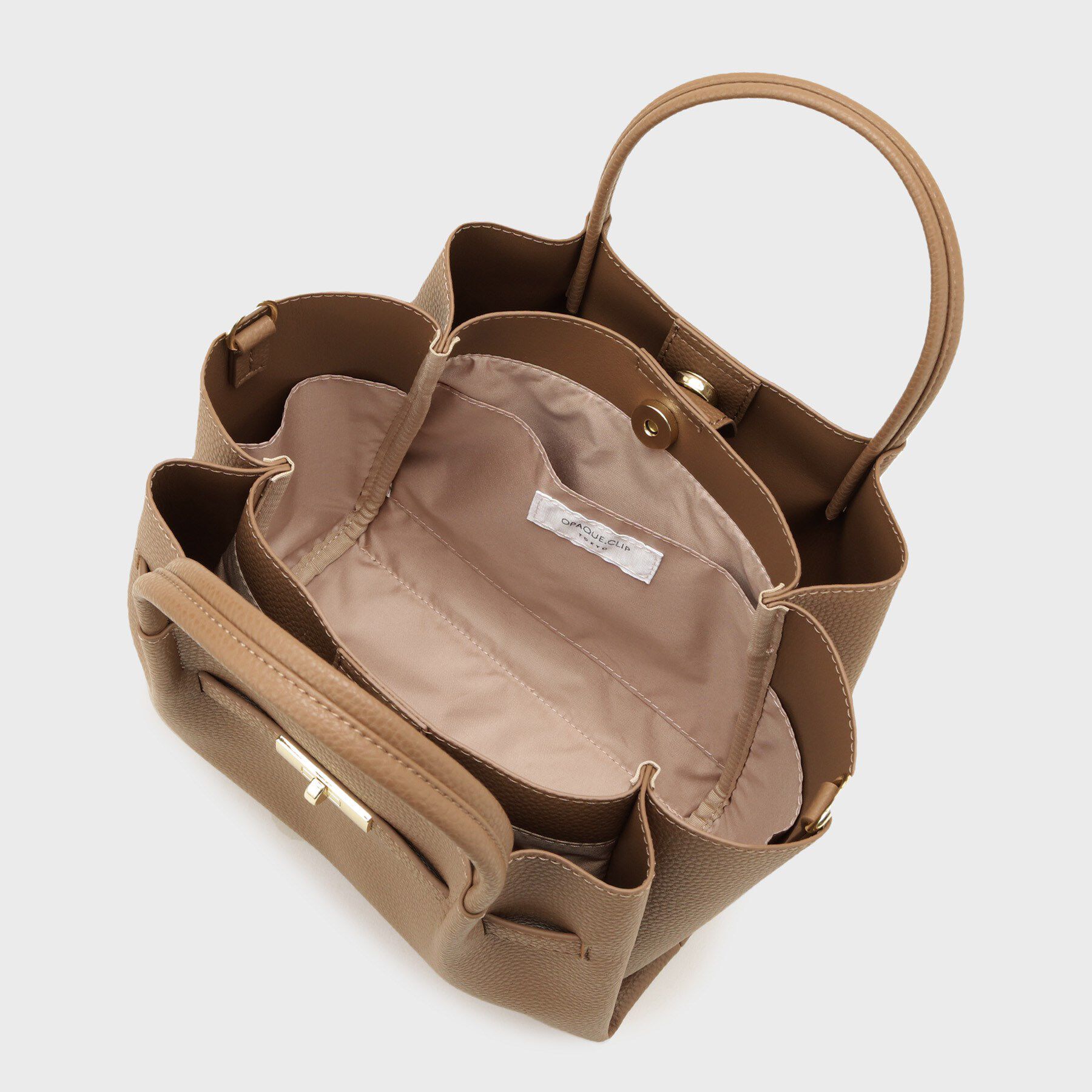 OPAQUE.CLIP「【軽量/2WAY/通勤対応】フロントベルトデザインミドルトートバッグ」|ショルダー・メッセンジャー|