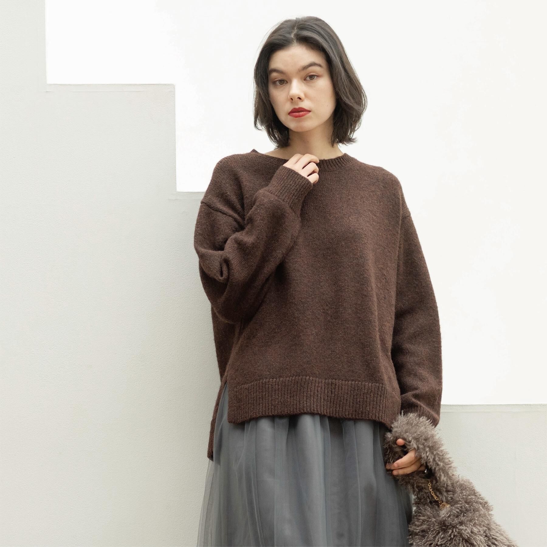 OPAQUE.CLIP「リラクシークルーネックニット【洗濯機OK】」|ニット・セーター|