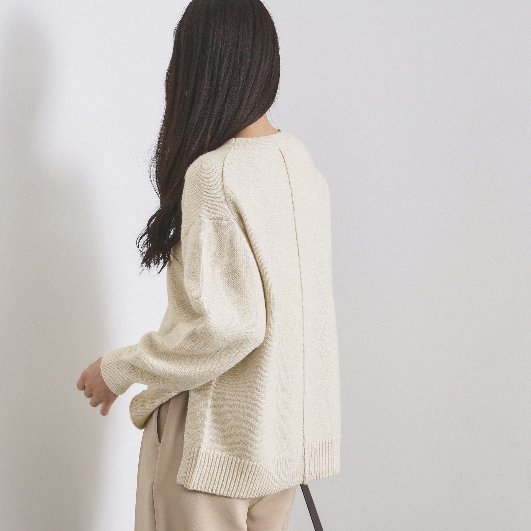 OPAQUE.CLIP「リラクシークルーネックニット【洗濯機OK】」|ニット・セーター|