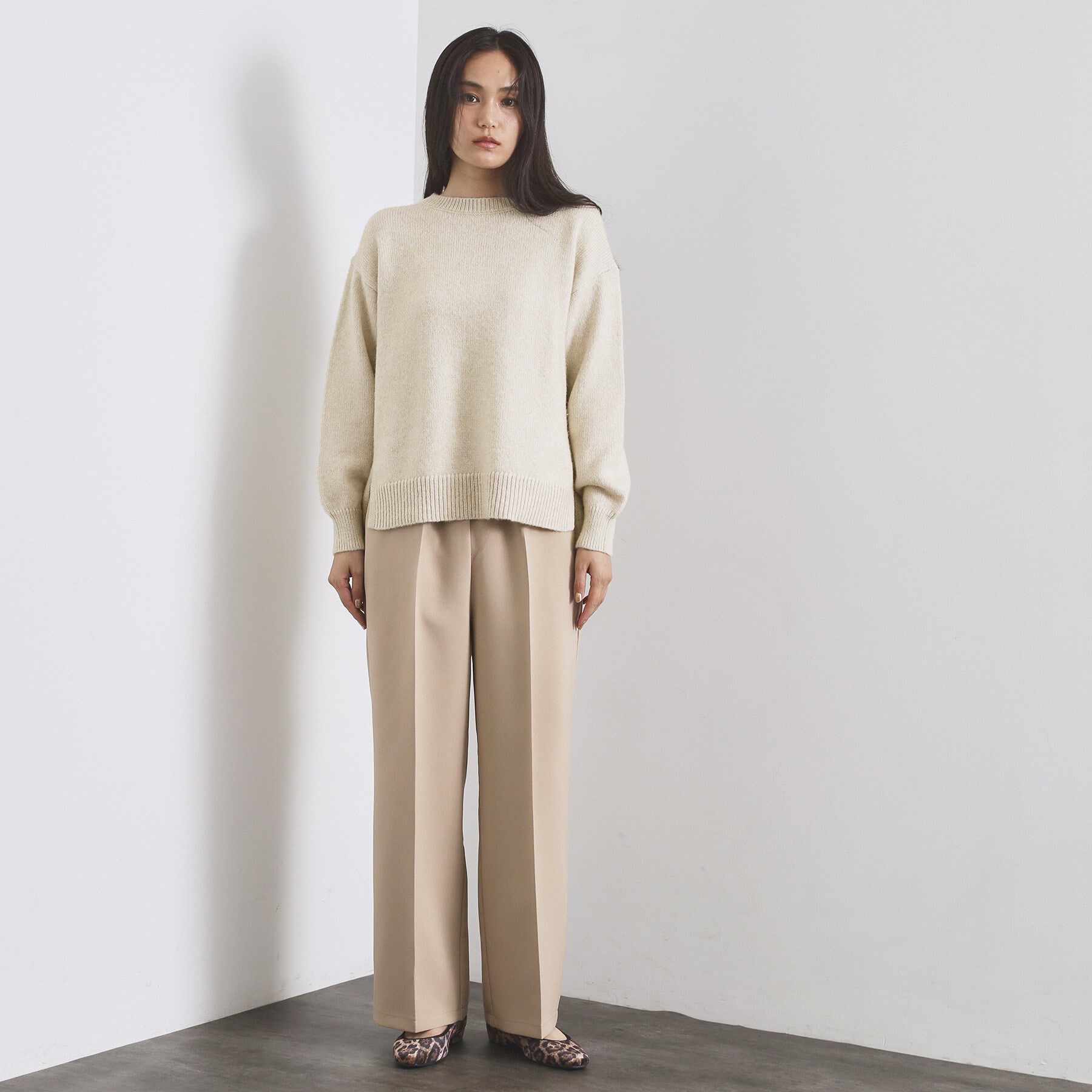 OPAQUE.CLIP「リラクシークルーネックニット【洗濯機OK】」|ニット・セーター|