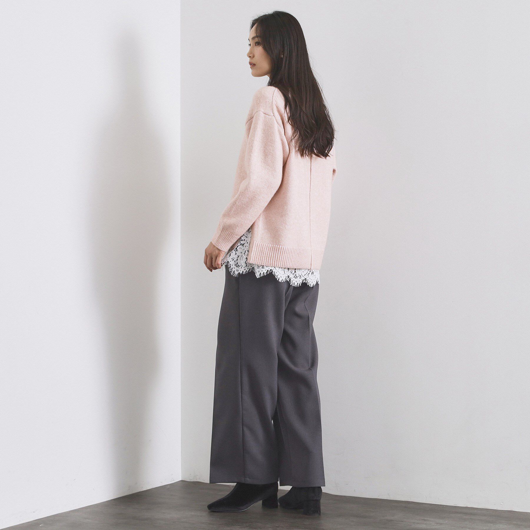 OPAQUE.CLIP「リラクシークルーネックニット【洗濯機OK】」|ニット・セーター|