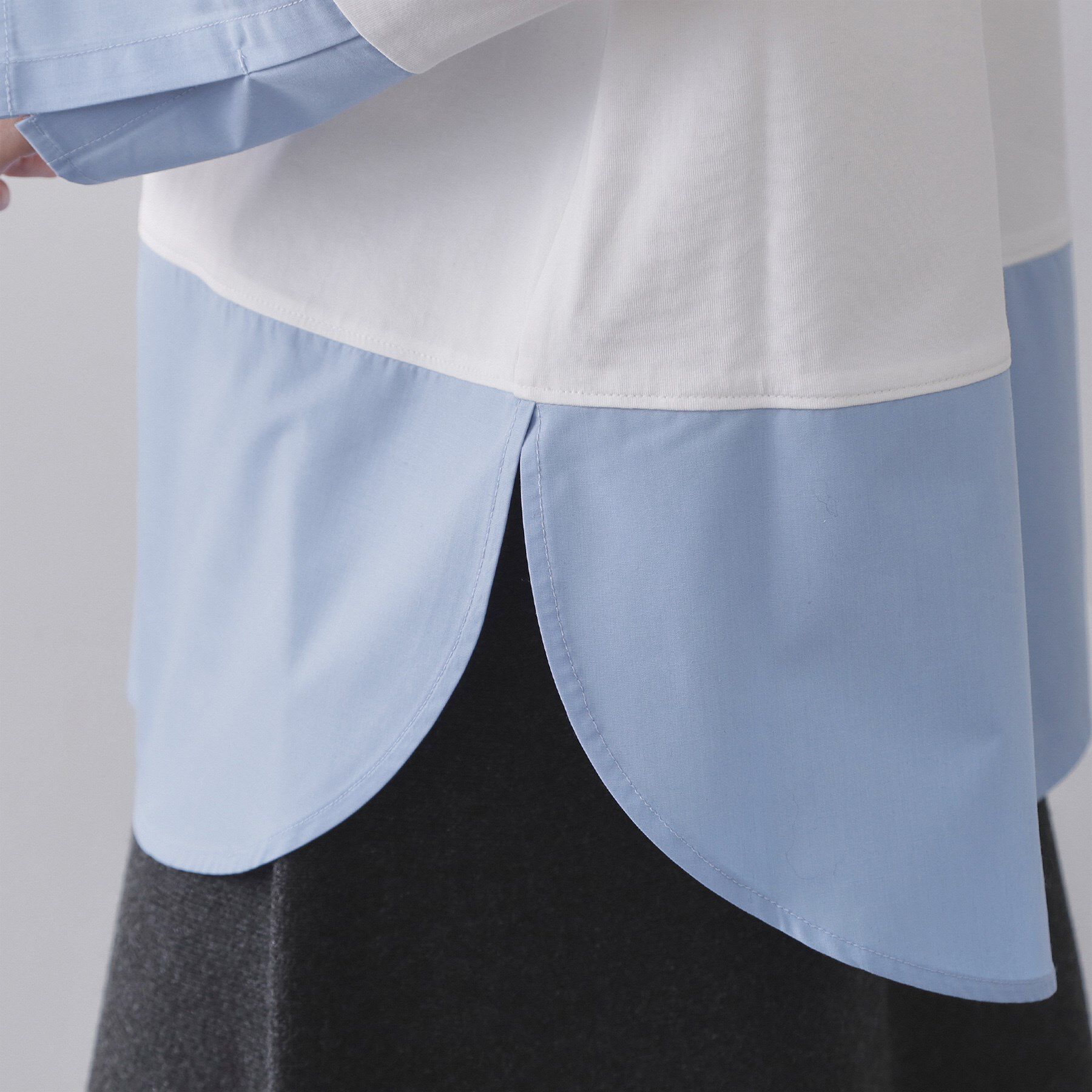 OPAQUE.CLIP「シャツドッキングカットソー【洗濯機OK】」|Tシャツ・カットソー|