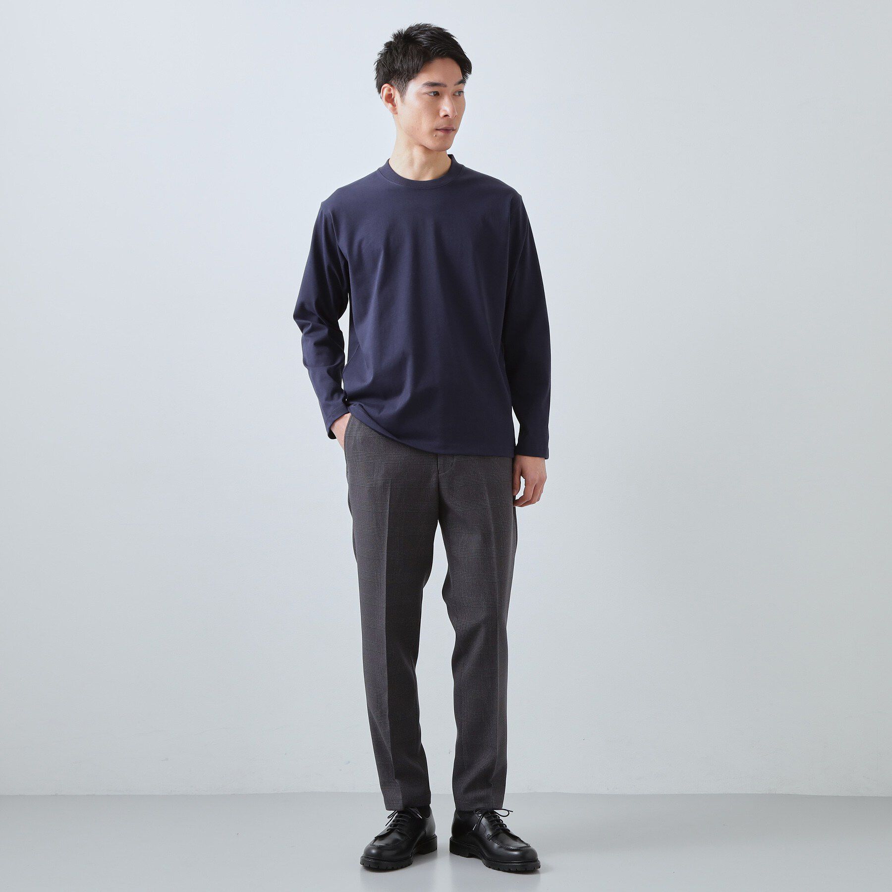 THE SHOP TK「【ジャケットインにもおすすめ】きれいめ長袖Tシャツ 洗濯機OK」|Tシャツ・カットソー|