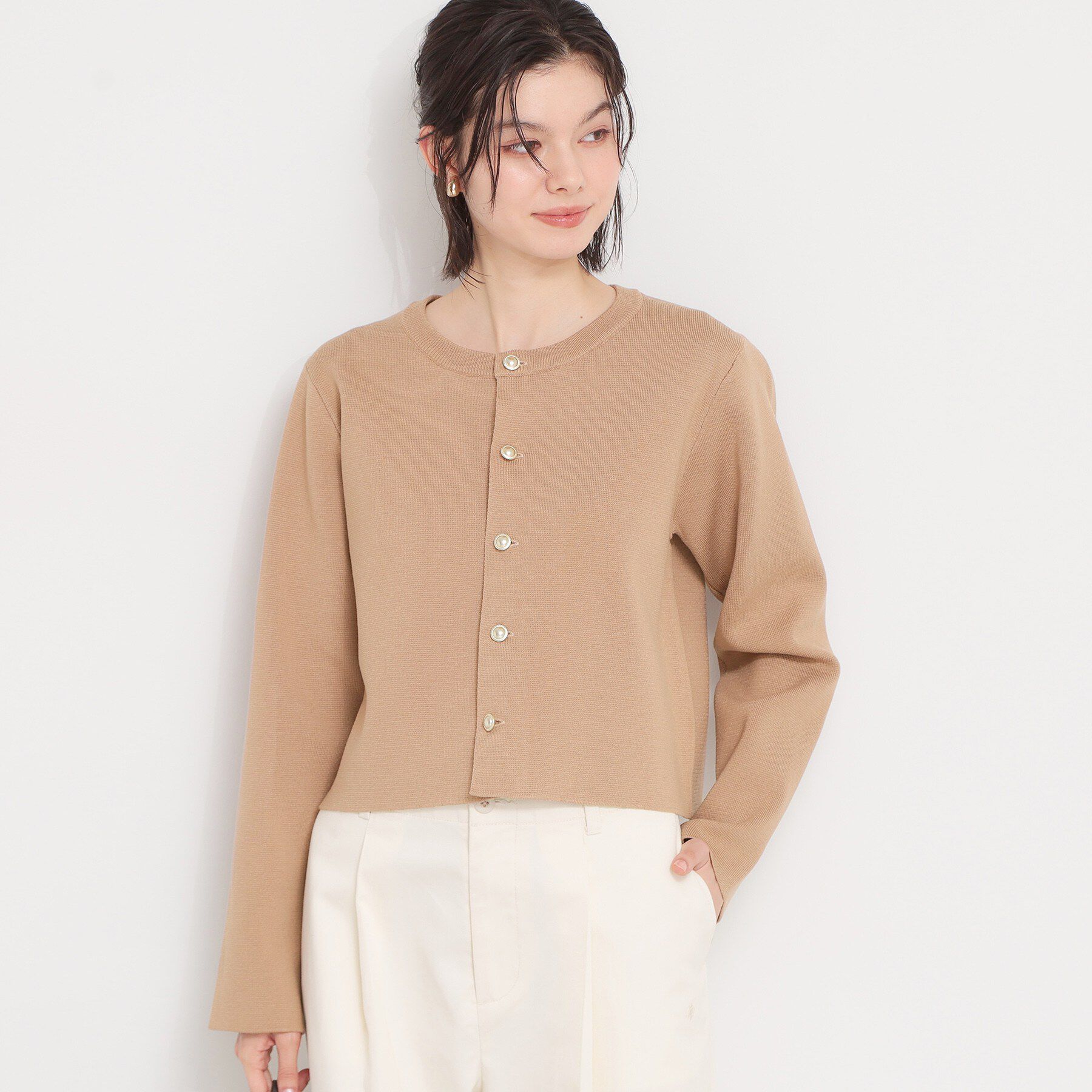 THE SHOP TK「ハーフミラノカーデ」|カーディガン|