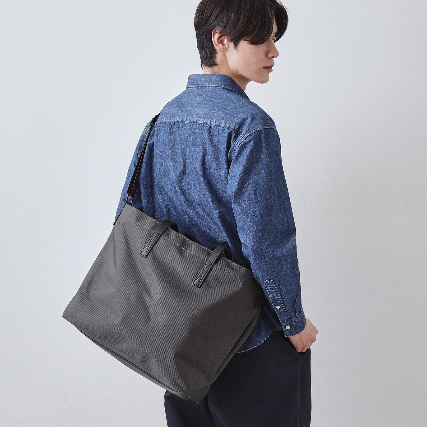 THE SHOP TK「ツイル2WAY トート」|トートバッグ|チャコールグレー(0