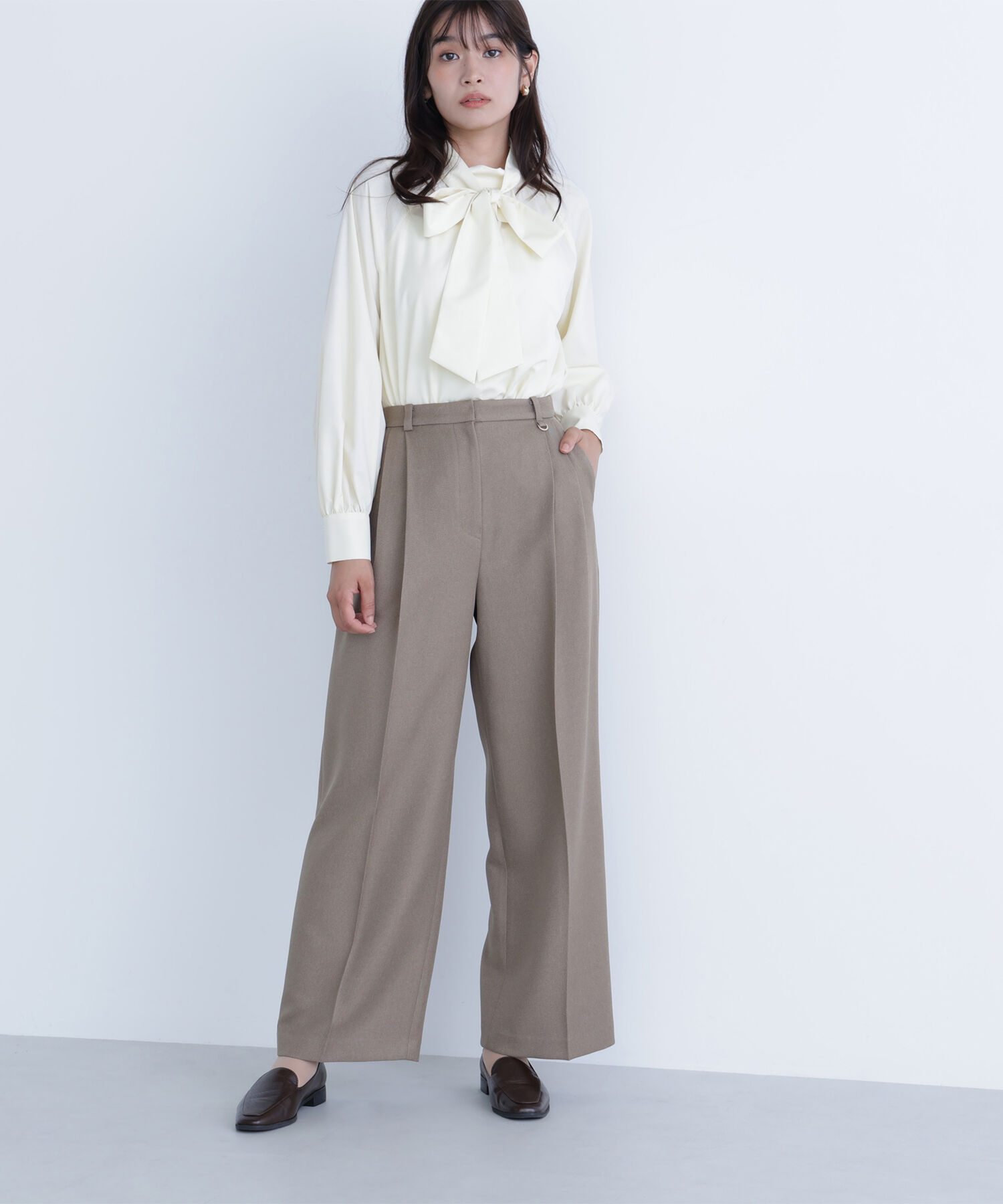  「＜骨格ナチュラル＞ツイーディータックワイドパンツ」|その他|