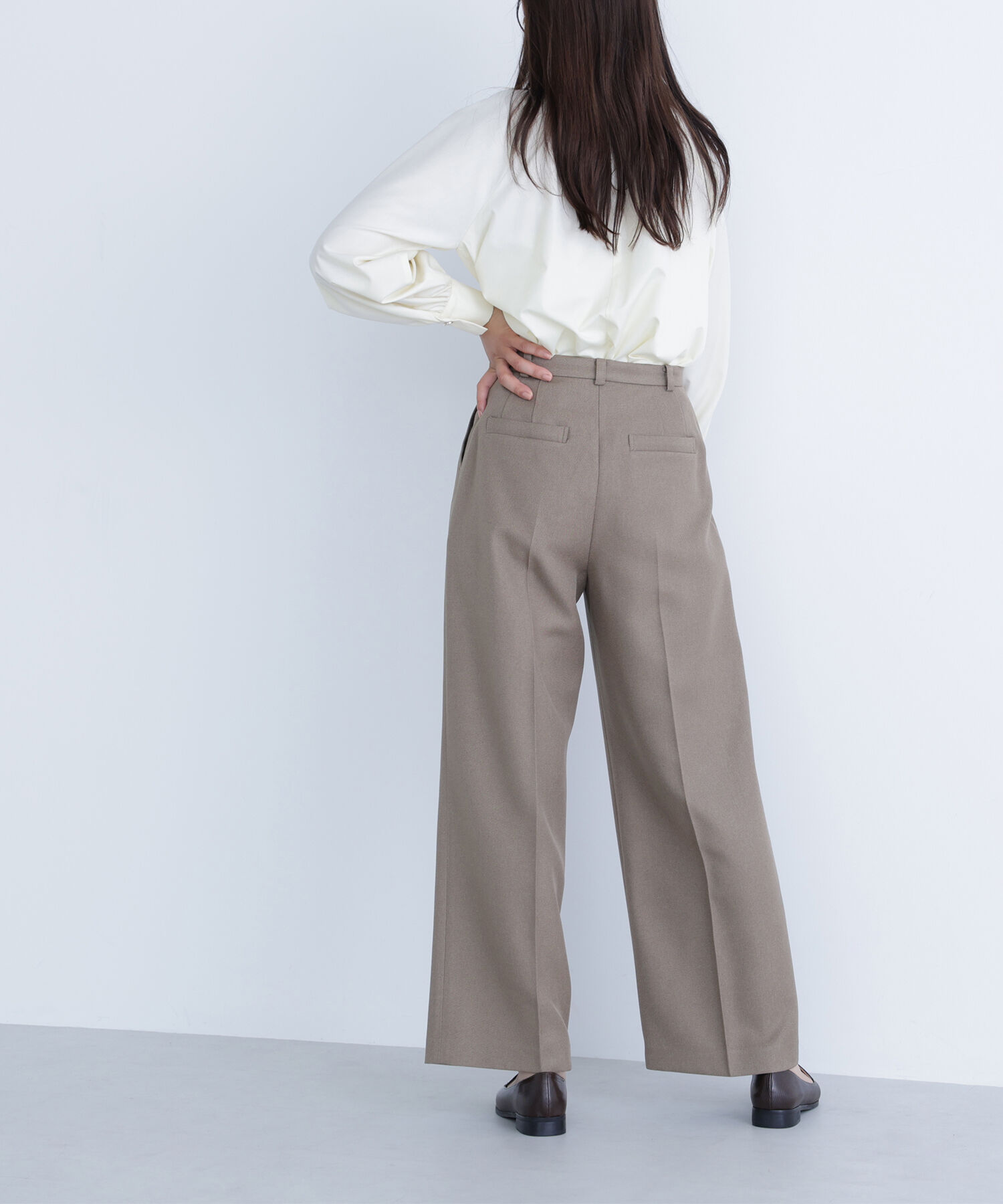  「＜骨格ナチュラル＞ツイーディータックワイドパンツ」|その他|