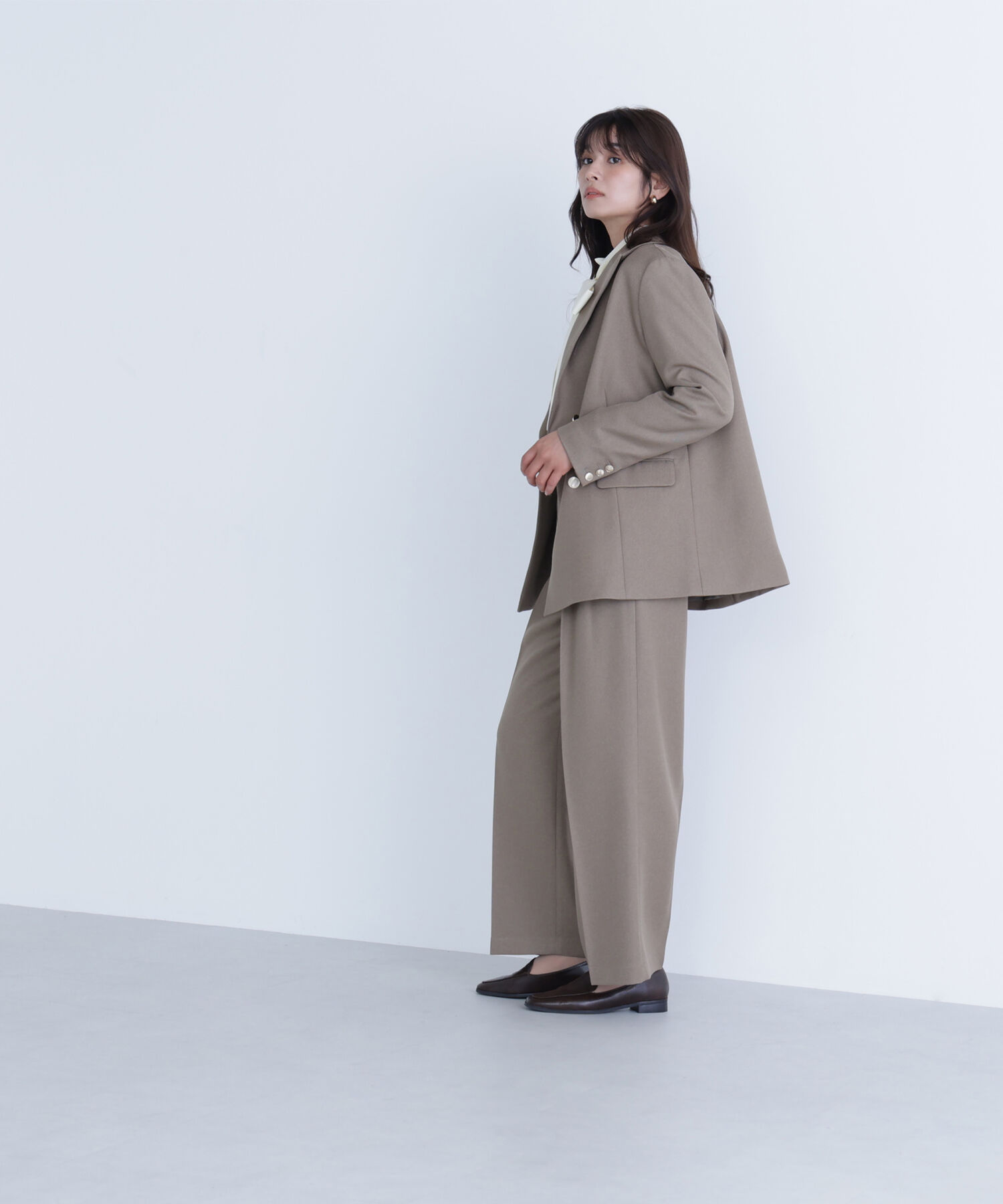  「＜骨格ナチュラル＞ツイーディータックワイドパンツ」|その他|