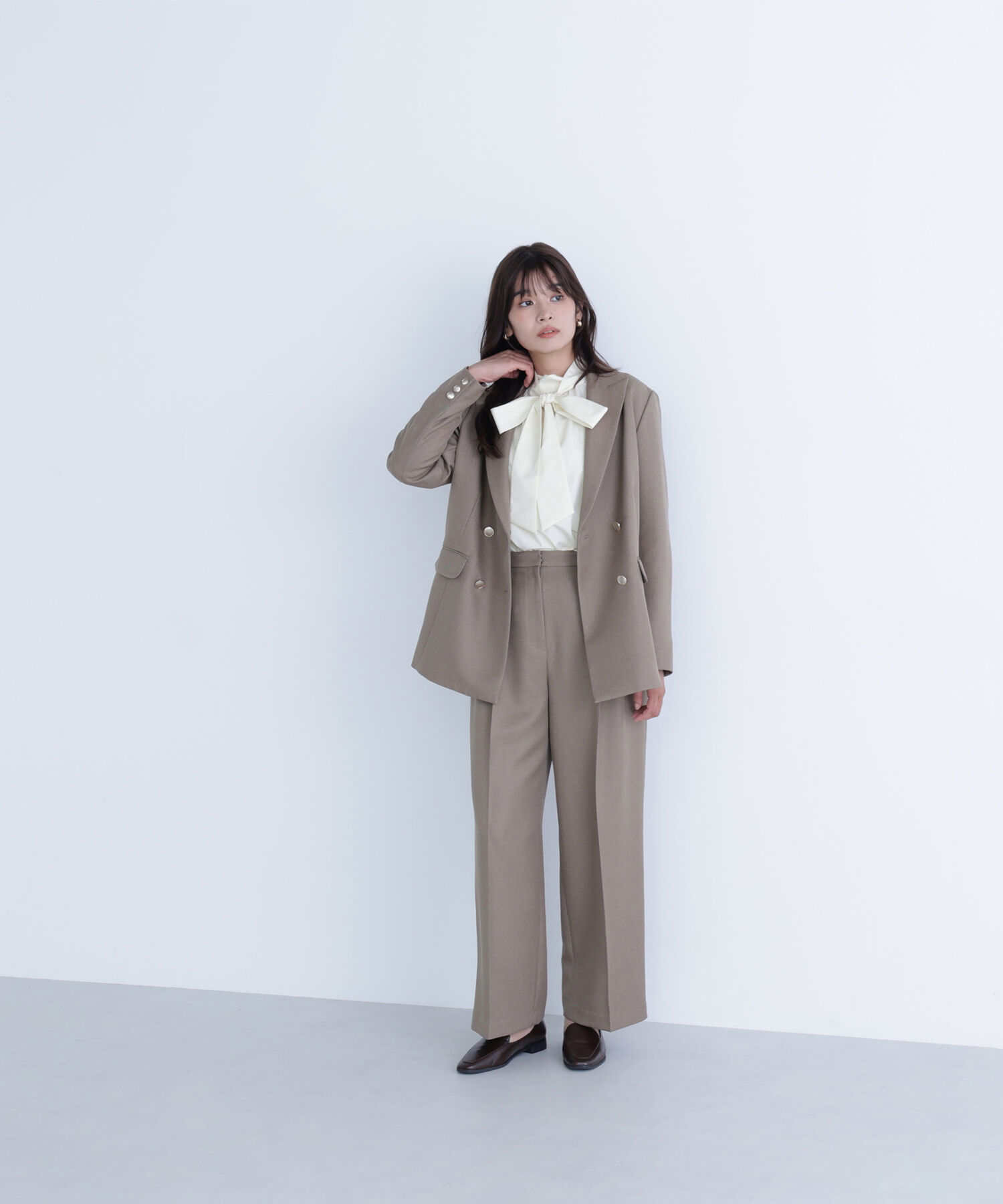  「＜骨格ナチュラル＞ツイーディータックワイドパンツ」|その他|