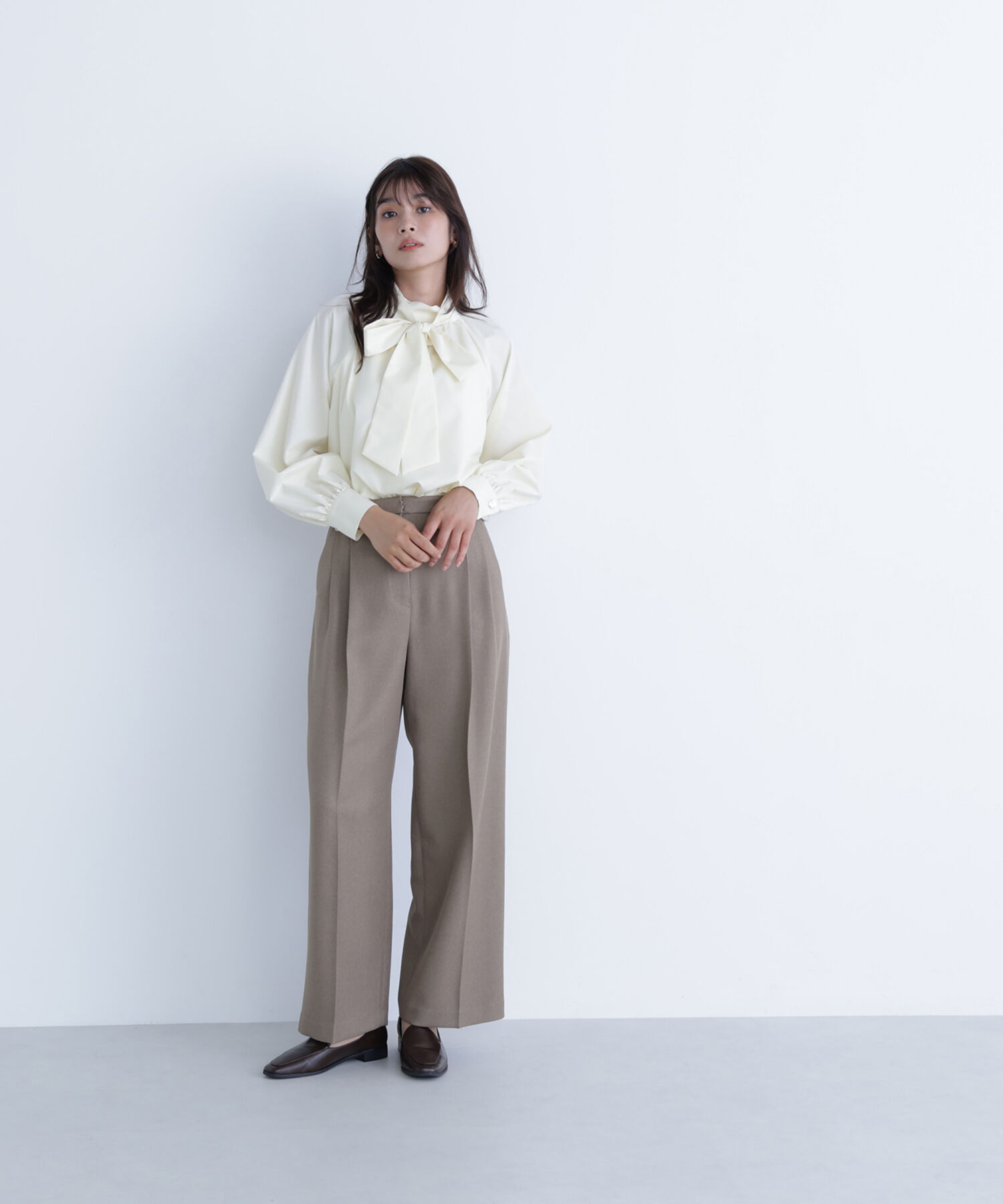  「＜骨格ナチュラル＞ツイーディータックワイドパンツ」|その他|