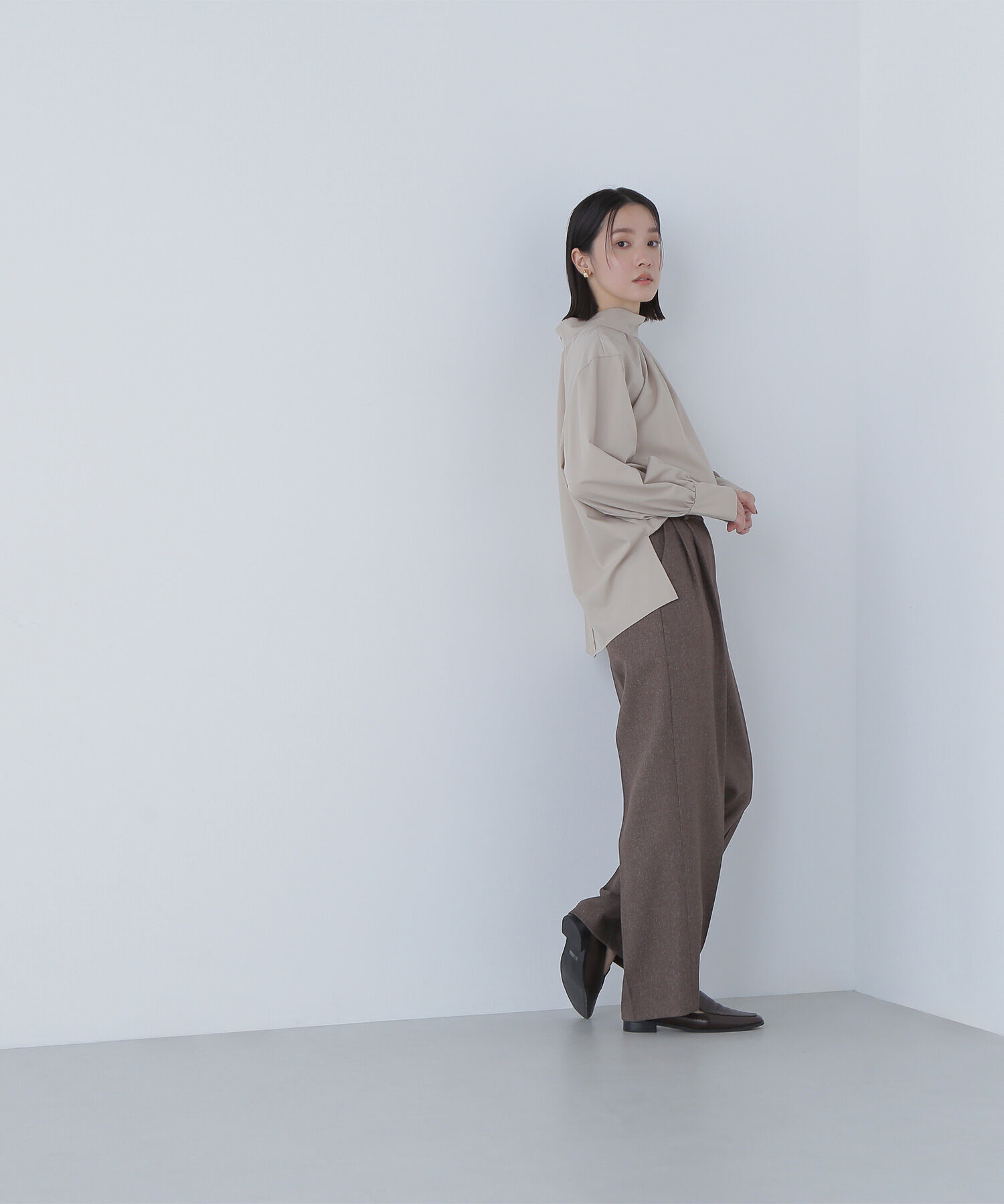  「＜骨格ナチュラル＞ツイーディータックワイドパンツ」|その他|