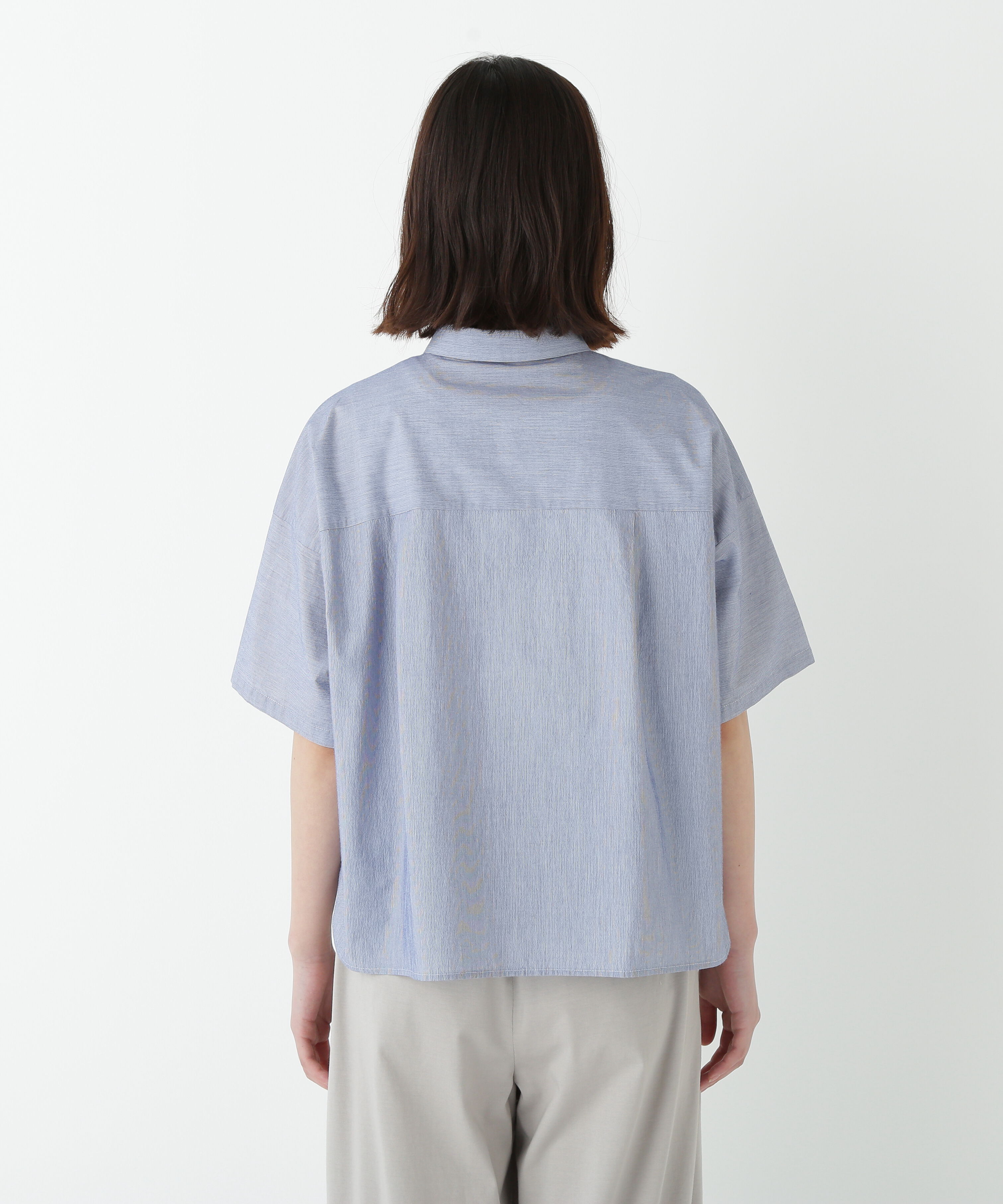  「◆コットンストライプボックスシャツ」|シャツ・ブラウス|