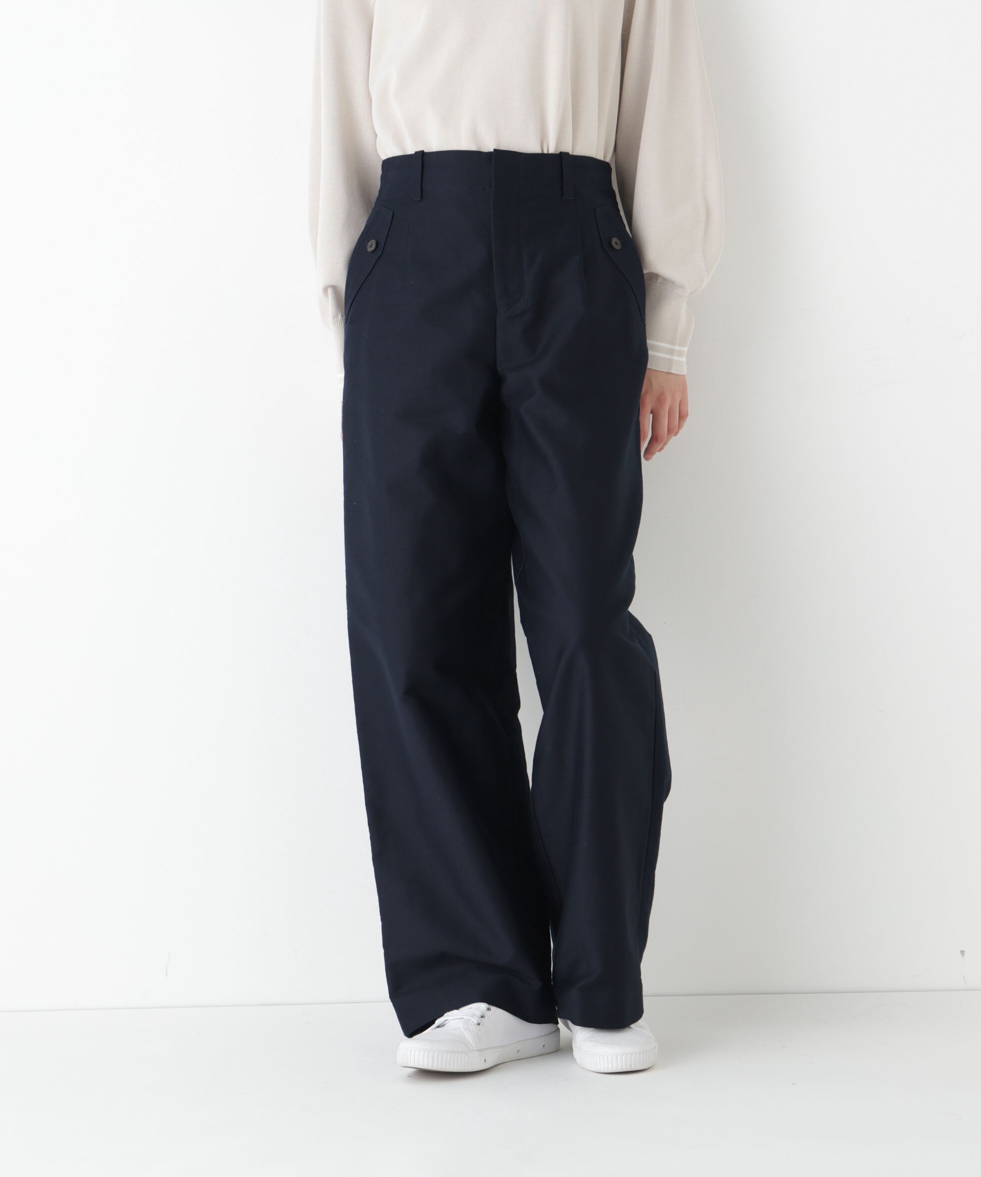  「◆ライトモールスキンセミワイドパンツ」|その他|ネイビー