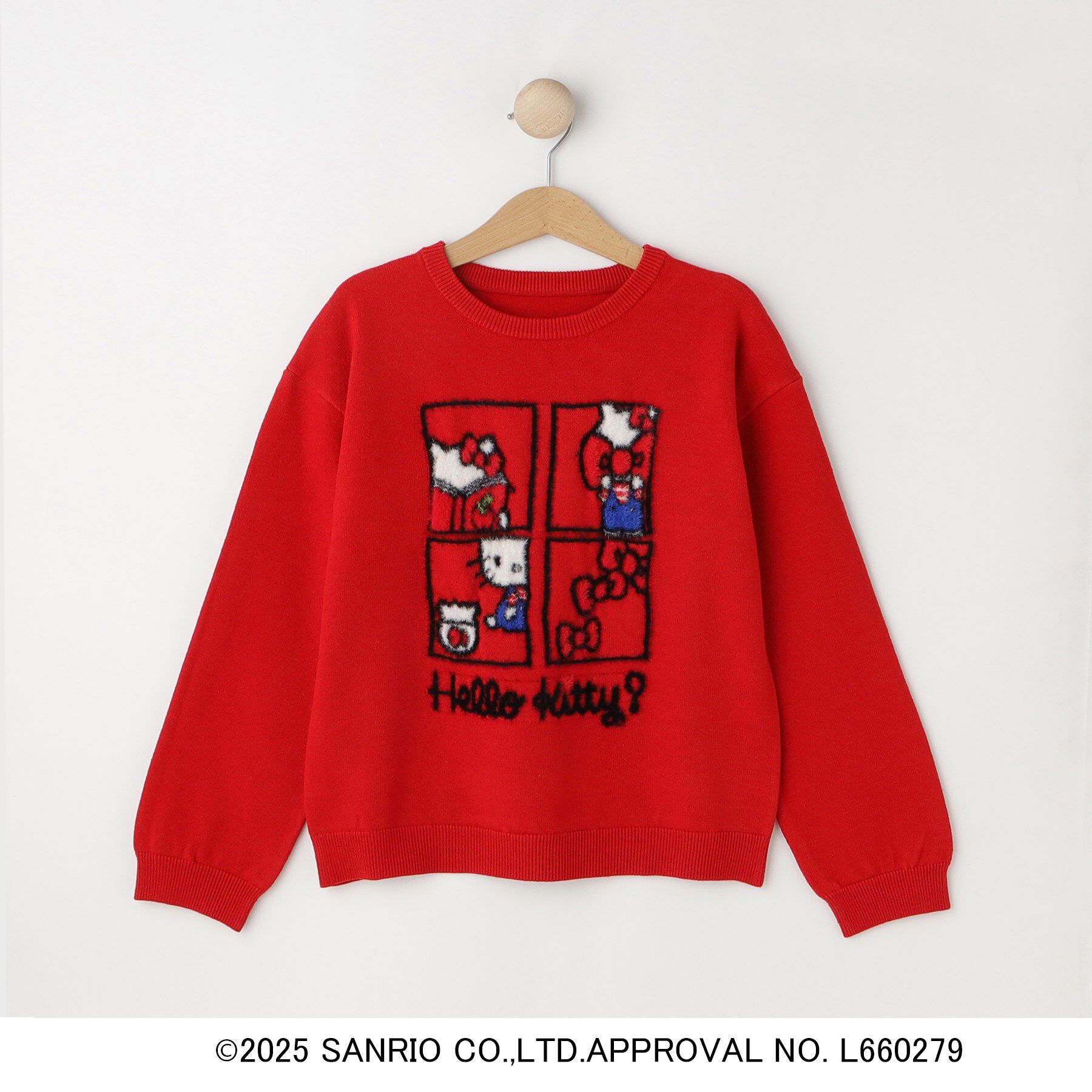 SHOO･LA･RUE「【HELLO KITTYコラボ】スウェットライクニット」|ニット・セーター|レッド(262)