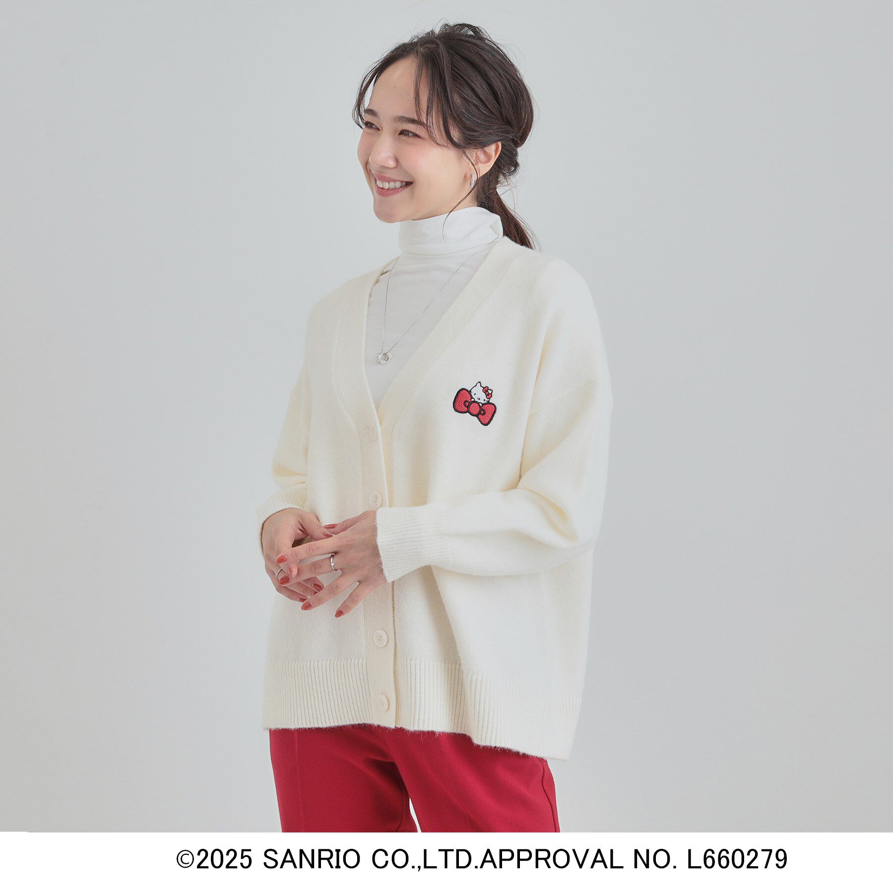 SHOO･LA･RUE「【HELLO KITTY コラボ】Vネックジャカードカーディガン」|カーディガン|