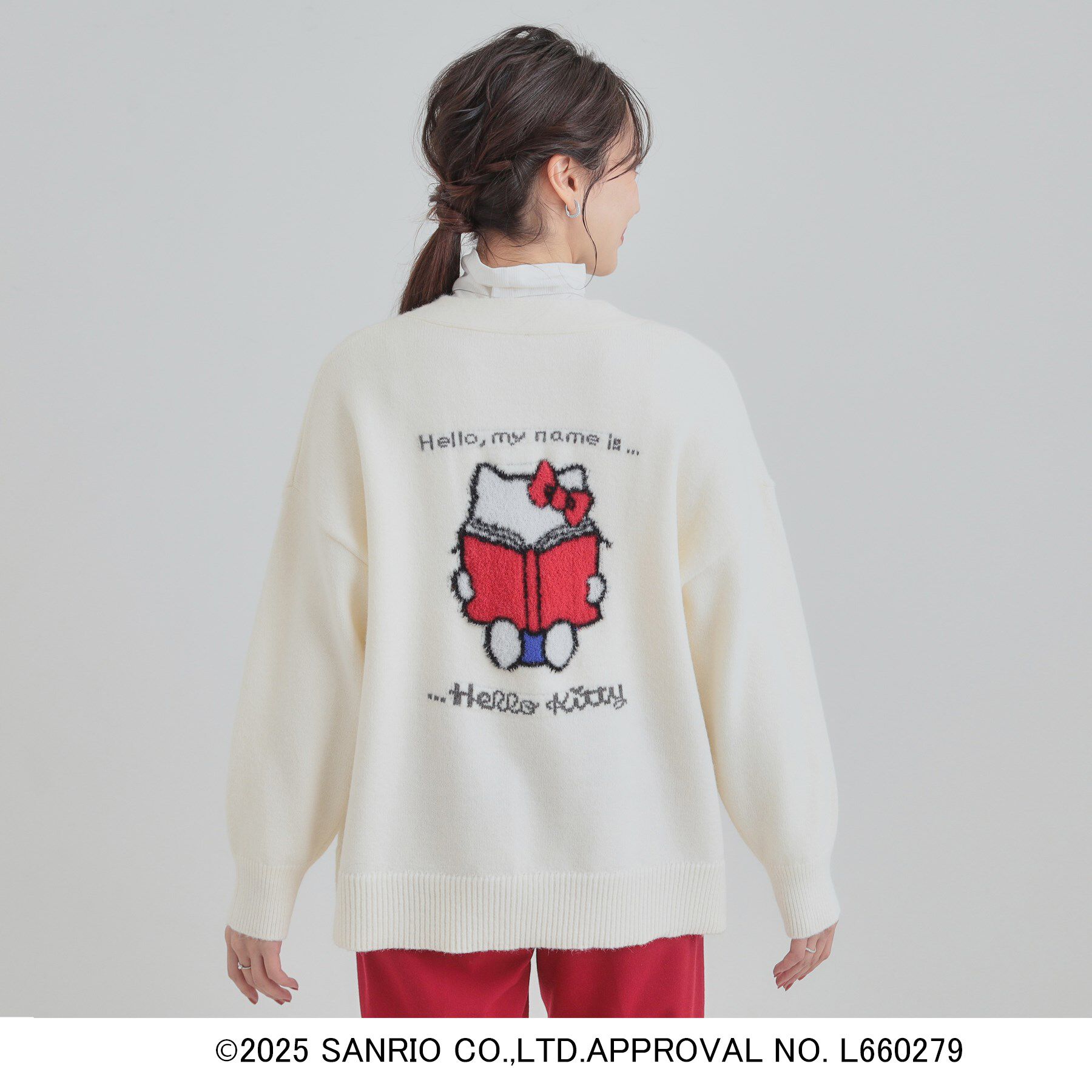 SHOO･LA･RUE「【HELLO KITTY コラボ】Vネックジャカードカーディガン」|カーディガン|