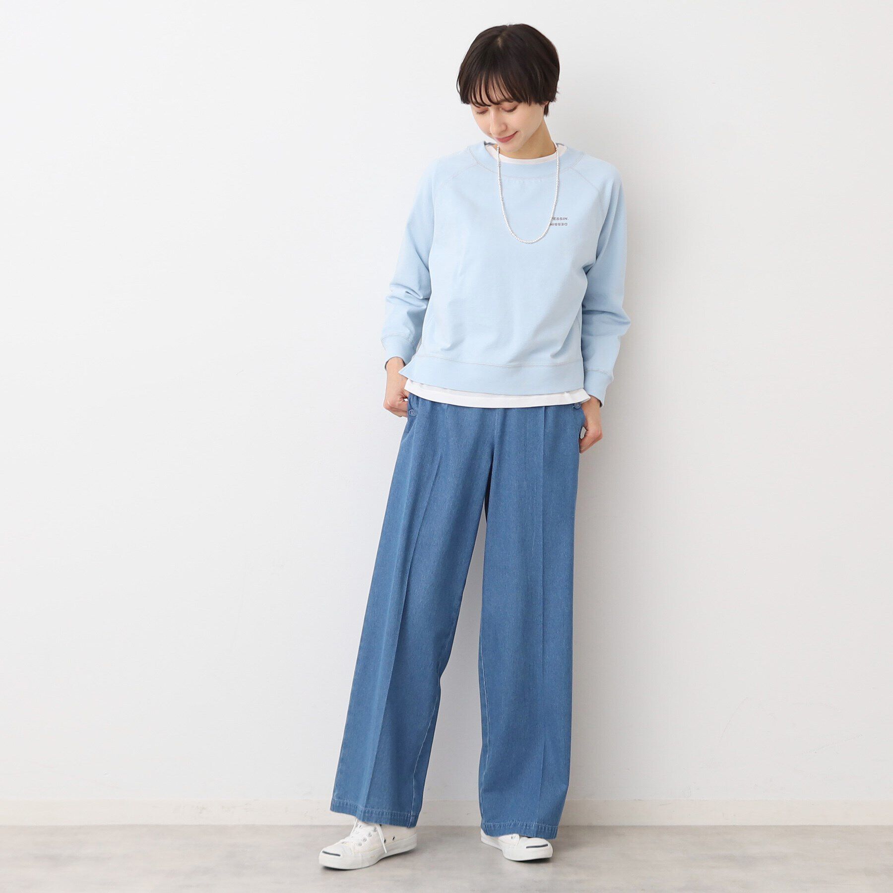 Dessin「【洗える】クロップド丈ロゴカットソー（S～L）」|Tシャツ・カットソー|