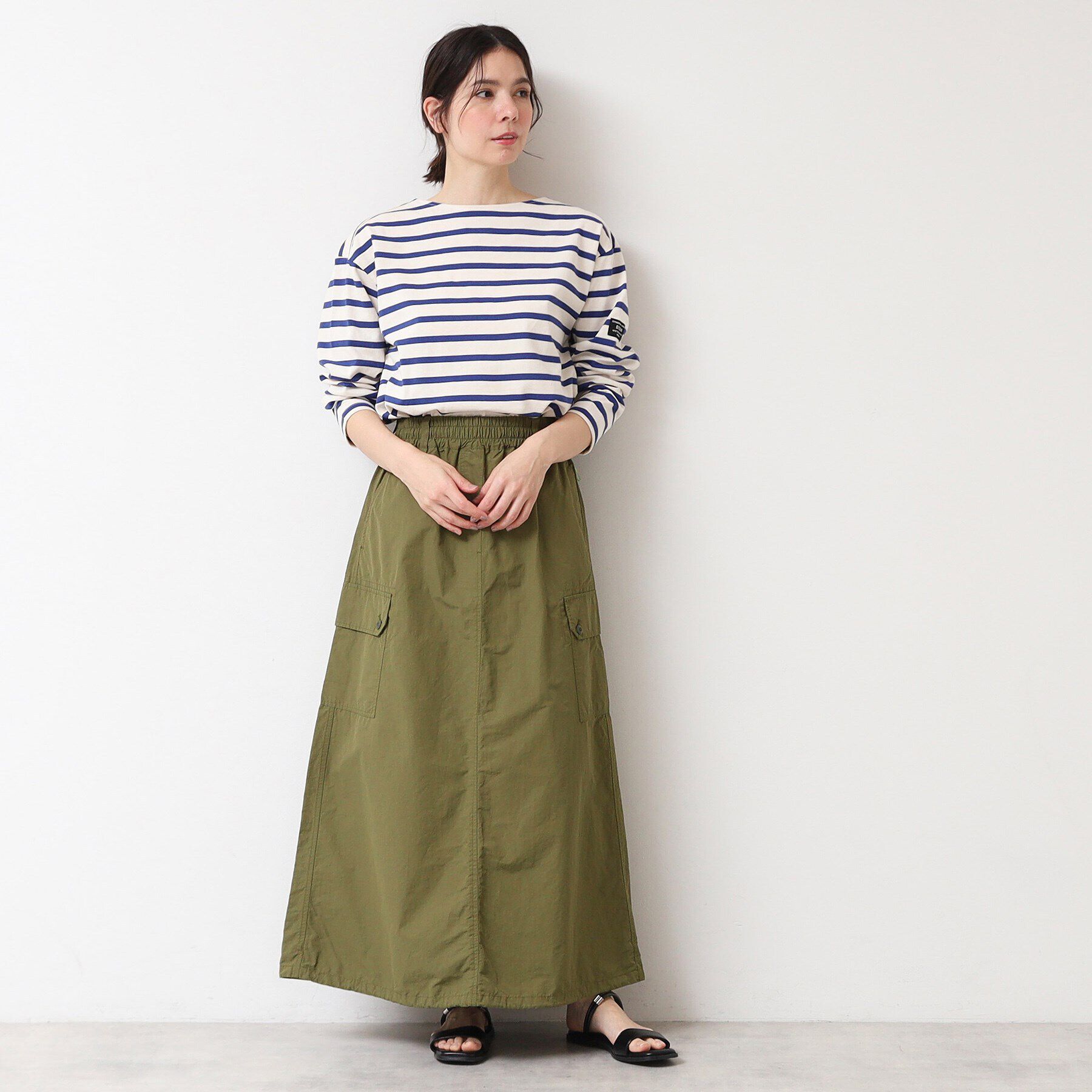 Dessin「【洗える・ウエストゴム】スピンドル付カーゴスカート」|スカート|