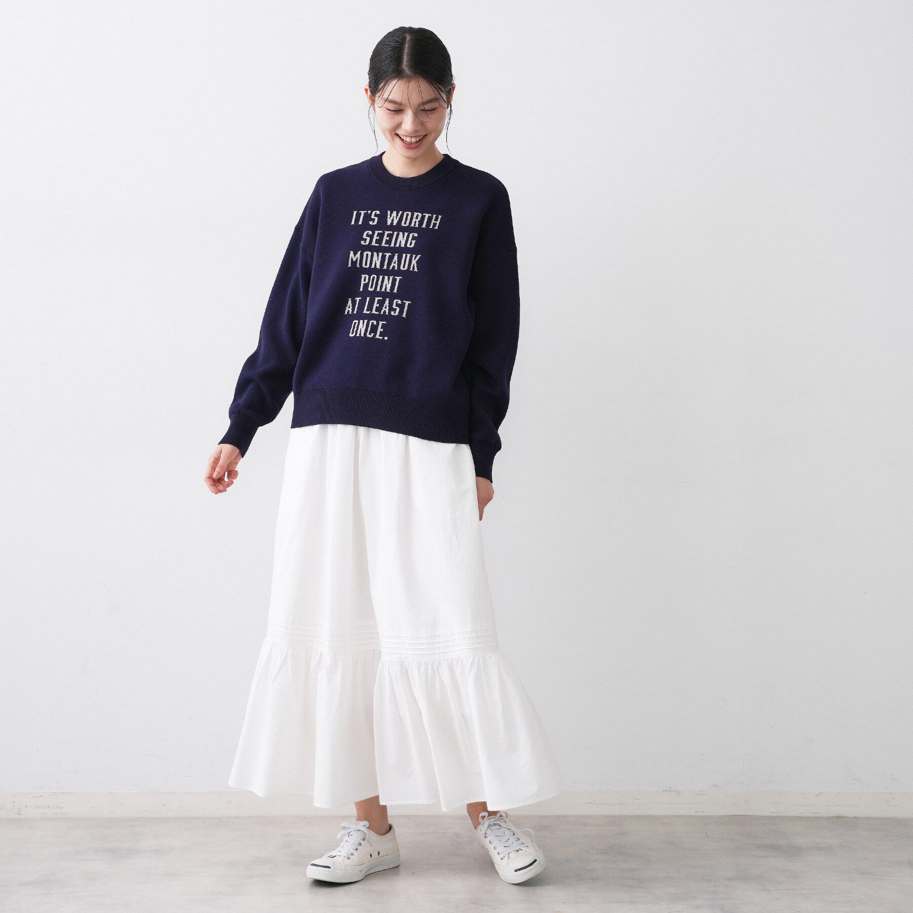 Dessin「【ユニセックス/洗える】ロゴコットンジャカード」|ニット・セーター|