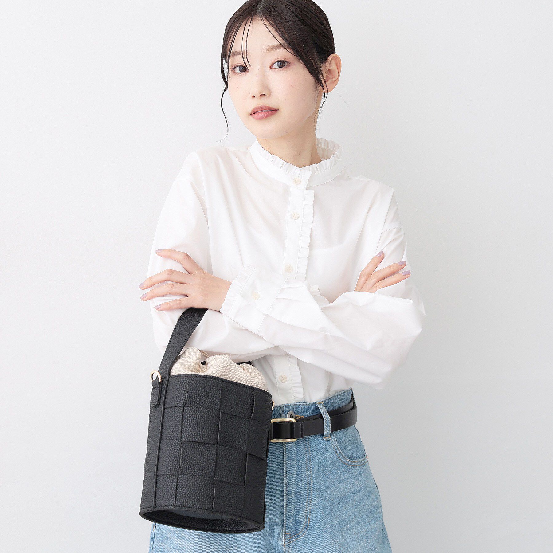 Dessin「【新色追加/2WAY】メッシュシリーズバケツBAG」|ショルダー・メッセンジャー|ブラック(019)