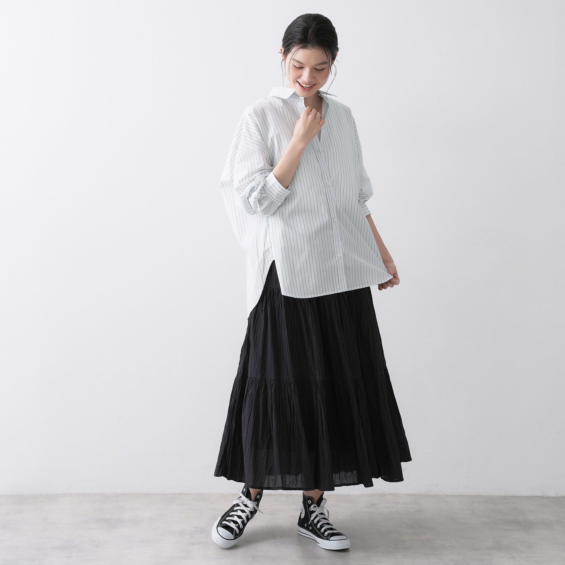 Dessin「【洗える】バックボタンオーバーシャツ」|シャツ・ブラウス|