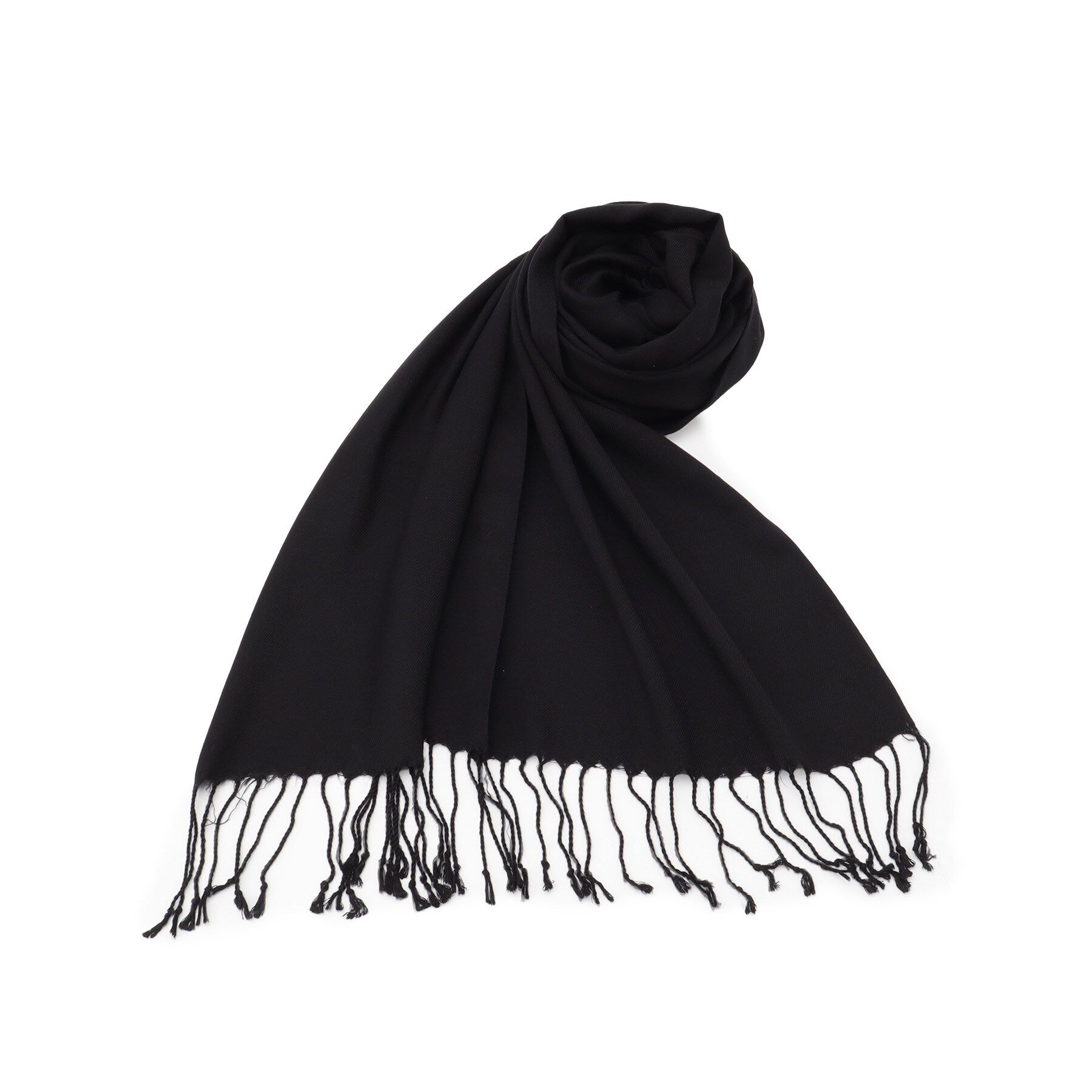 ITS&rsquo;DEMO「【手洗い可】レーヨン無地ストール」|ストール|ブラック(019)