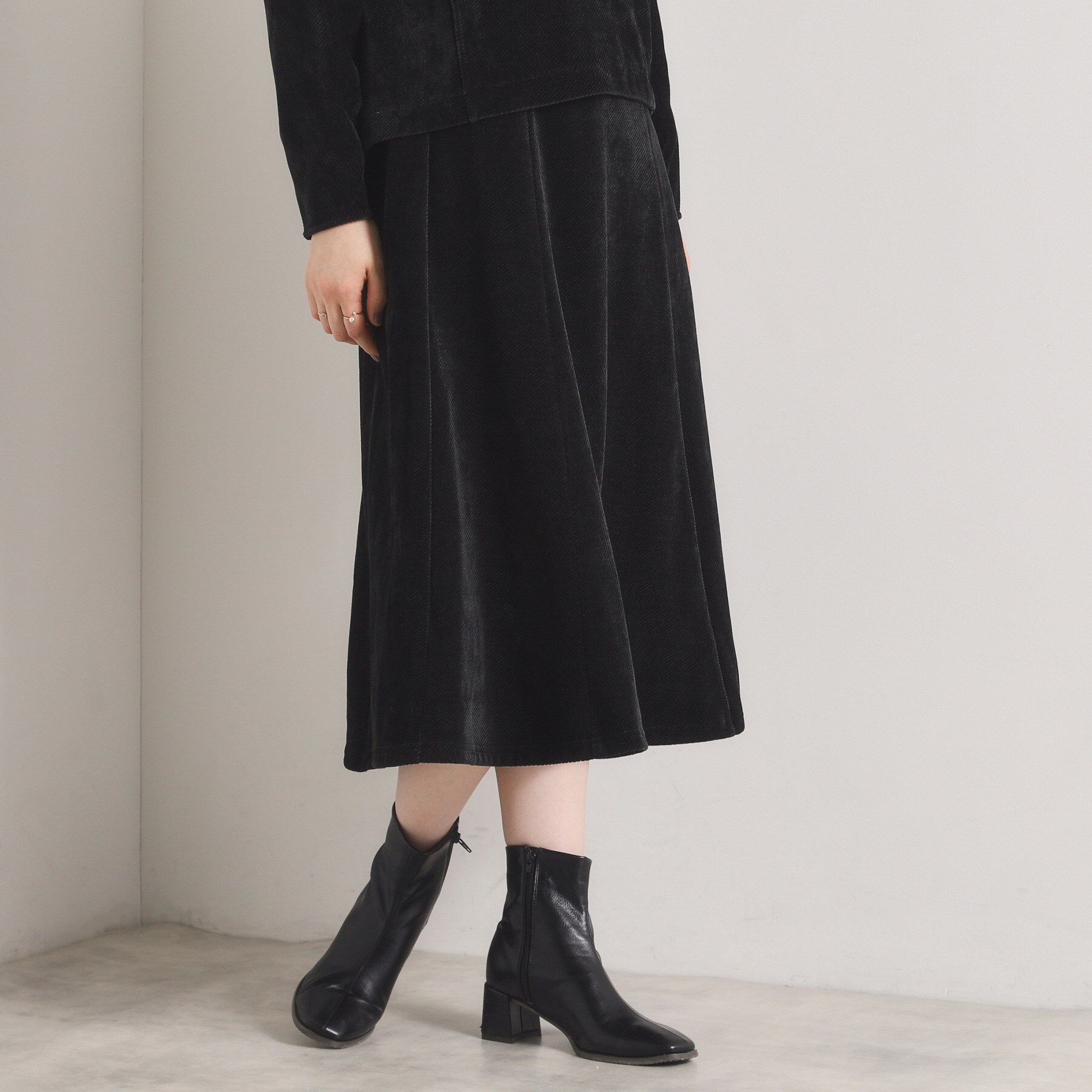 ITS&rsquo;DEMO「【手洗い可／セットアップ可】カットツイルスカート」|スカート|ブラック(019)