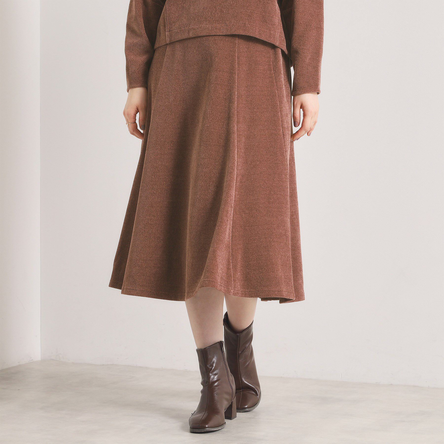 ITS&rsquo;DEMO「【手洗い可／セットアップ可】カットツイルスカート」|スカート|ブラウン(043)